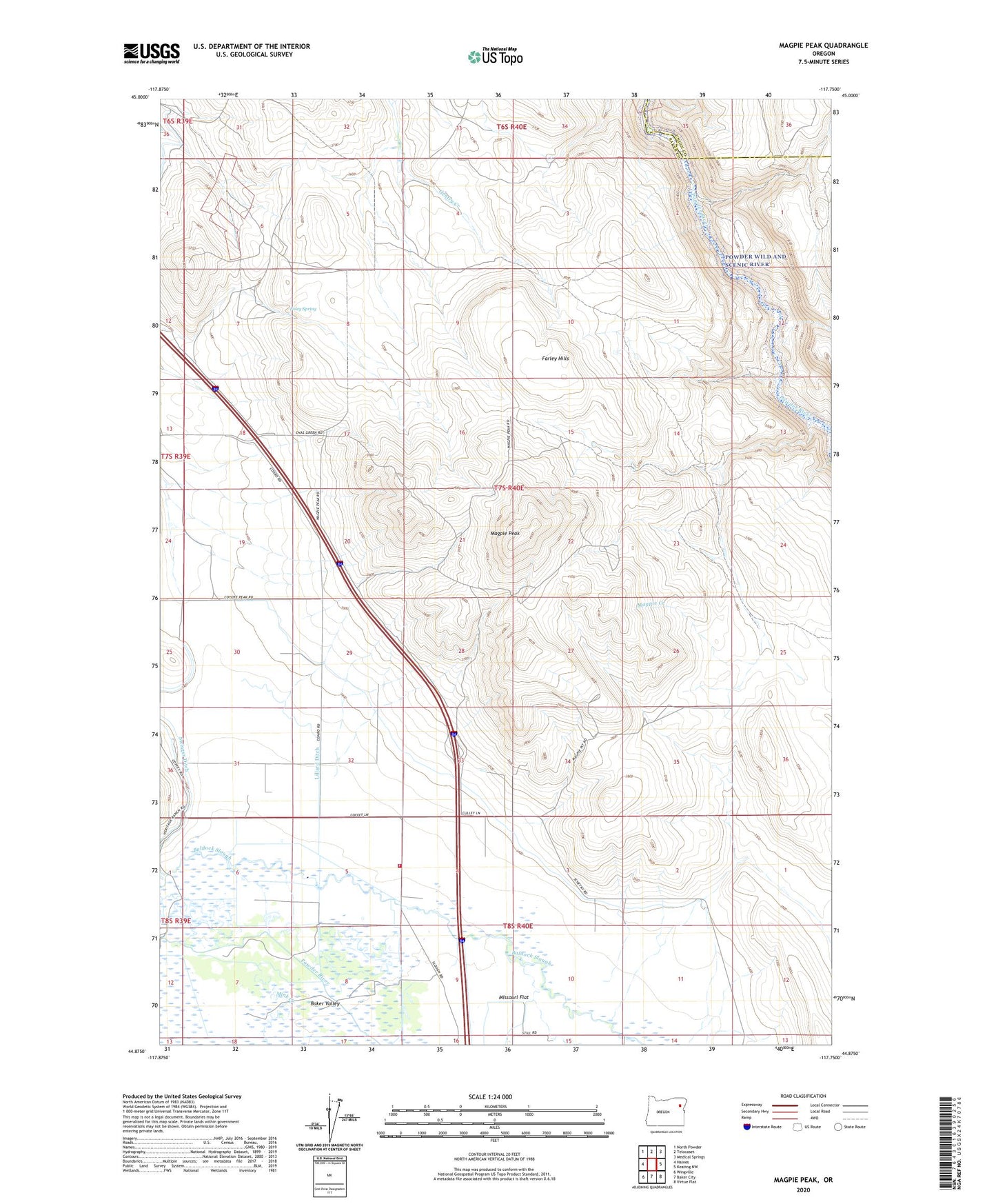 Magpie Peak Oregon US Topo Map Image