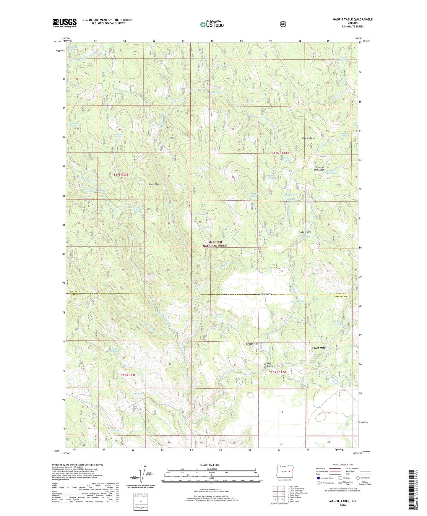 Magpie Table Oregon US Topo Map Image