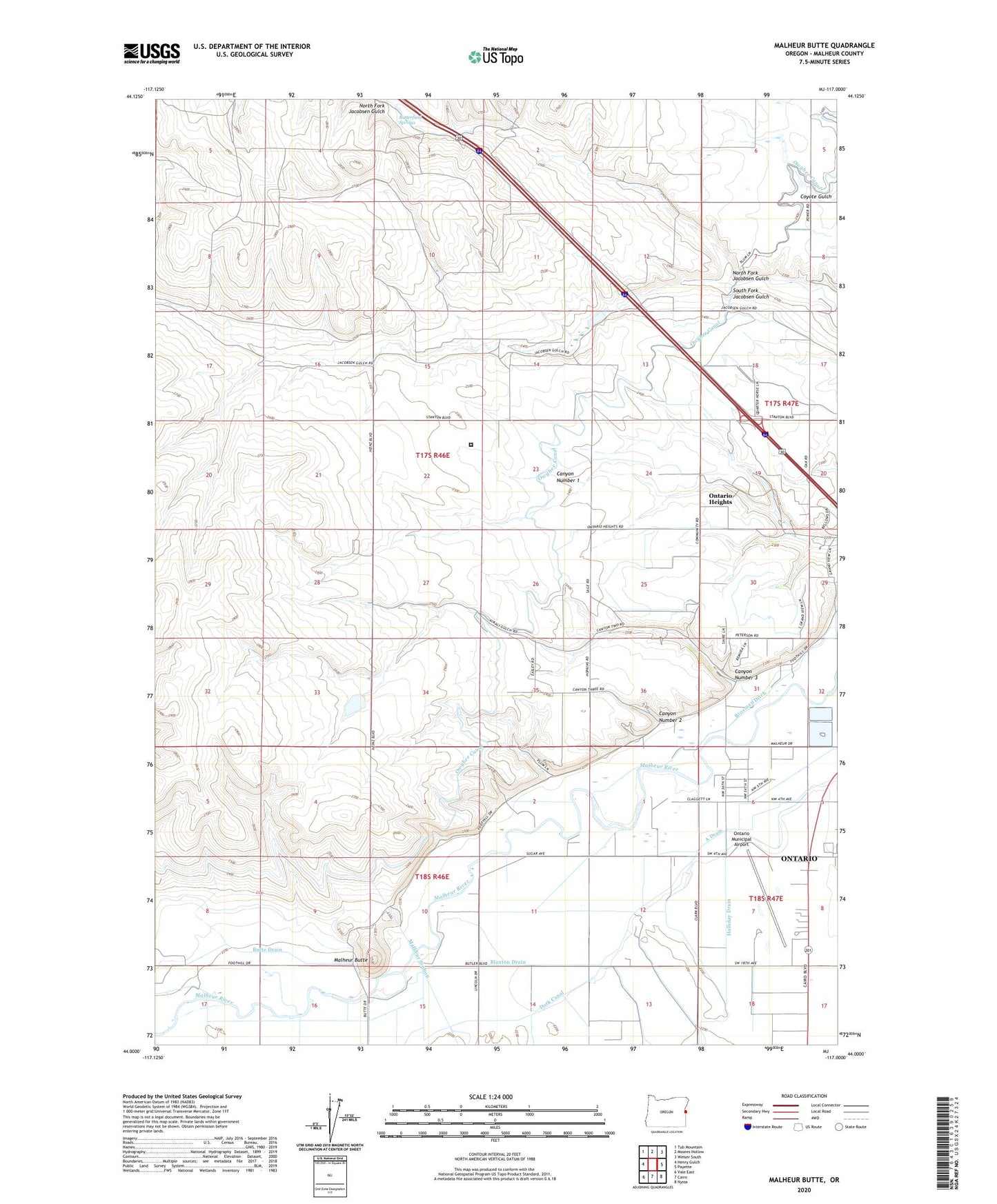Malheur Butte Oregon US Topo Map Image