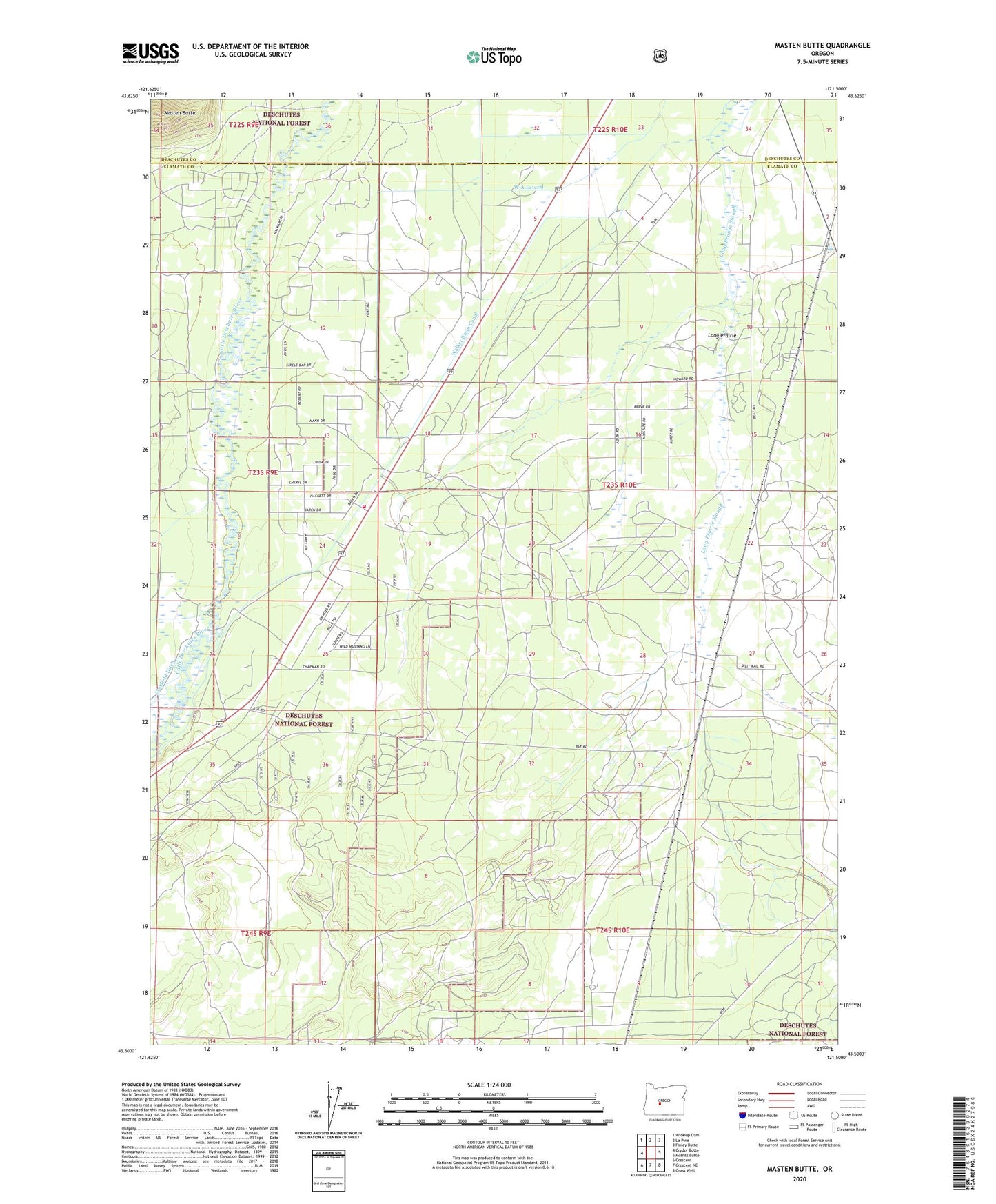 Masten Butte Oregon US Topo Map Image