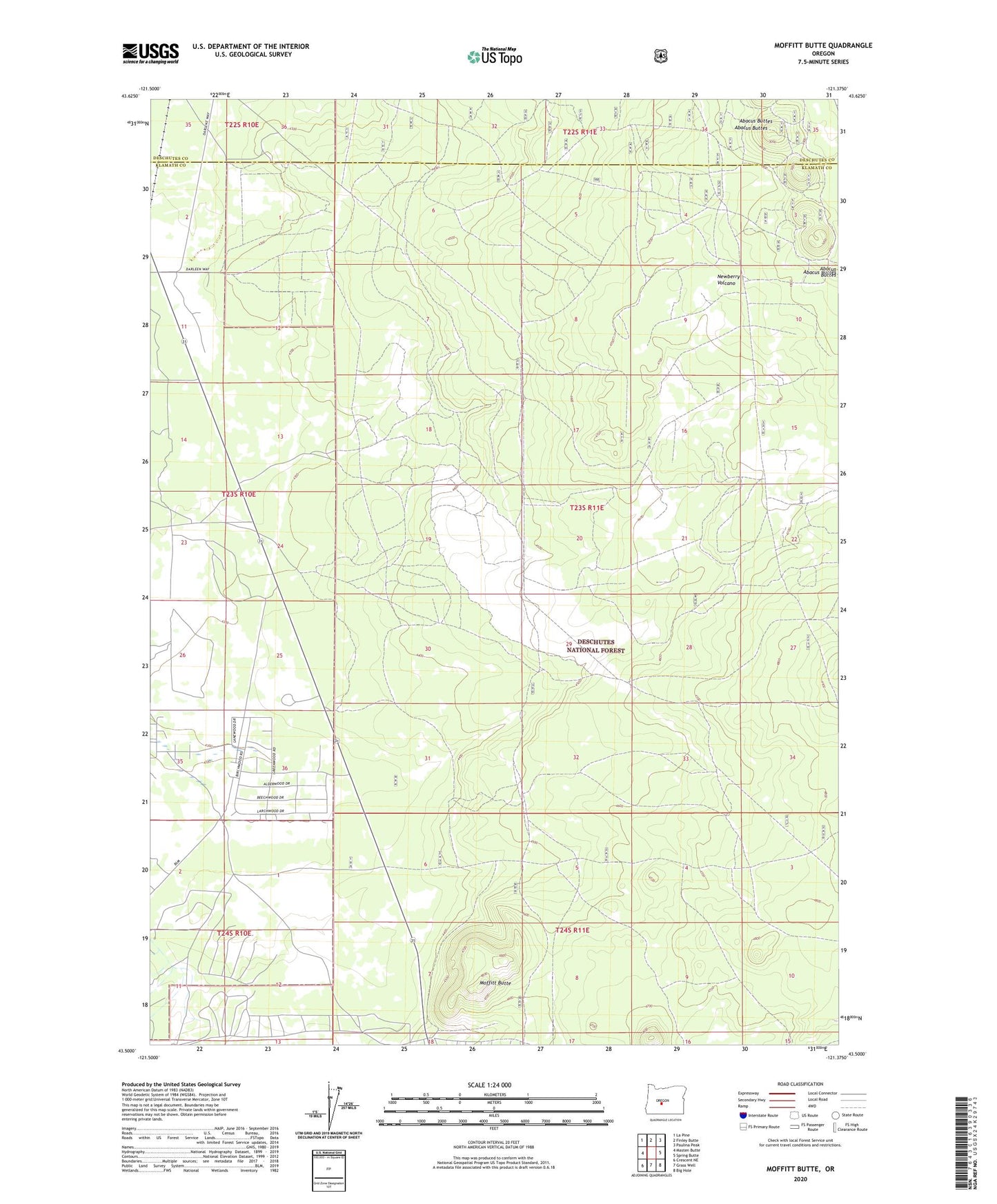Moffitt Butte Oregon US Topo Map Image