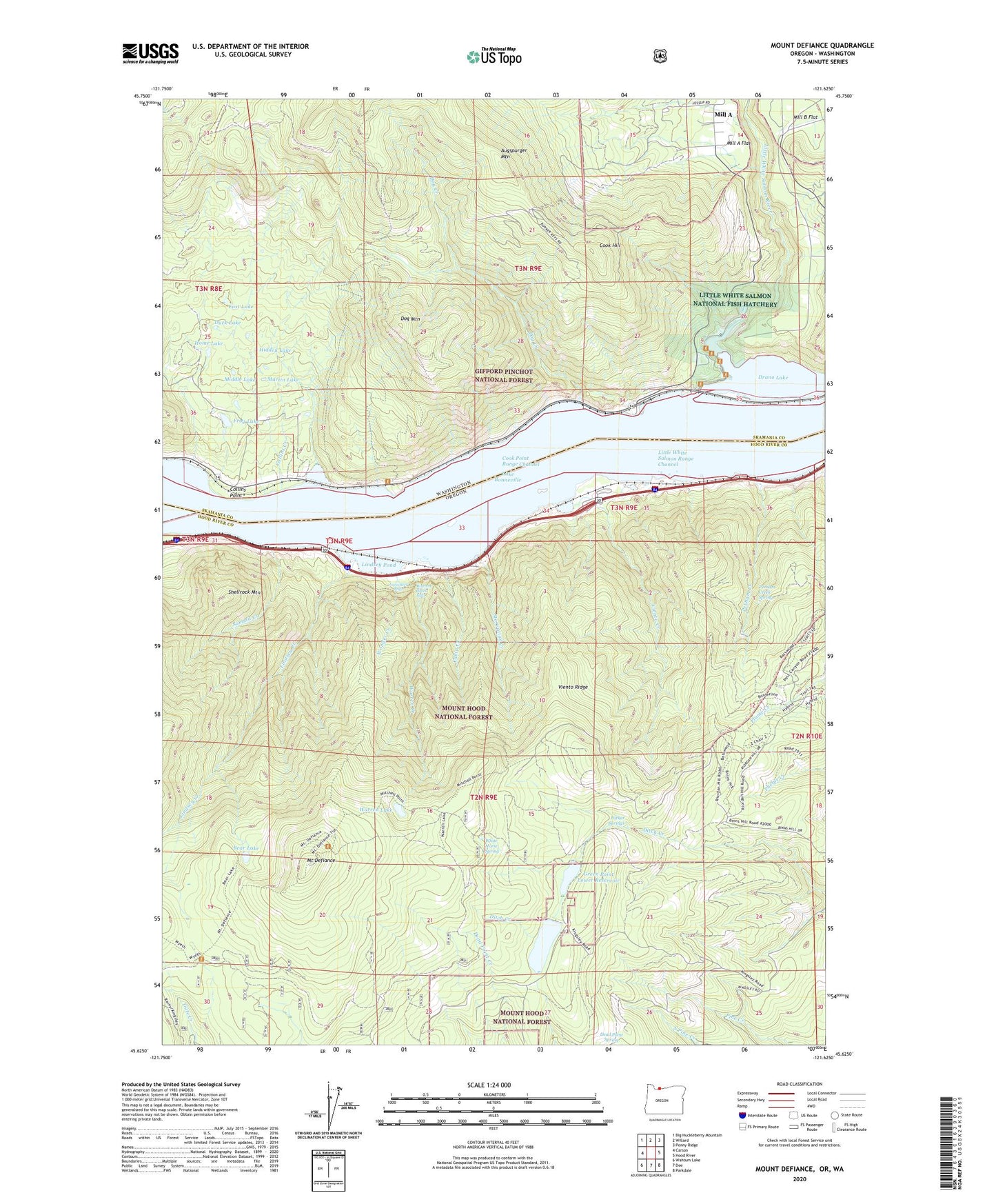 Mount Defiance Oregon US Topo Map Image