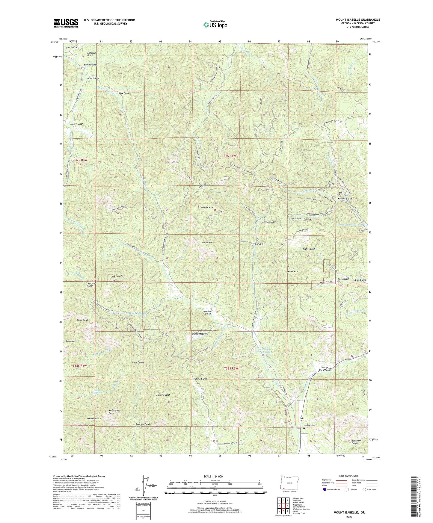 Mount Isabelle Oregon US Topo Map Image