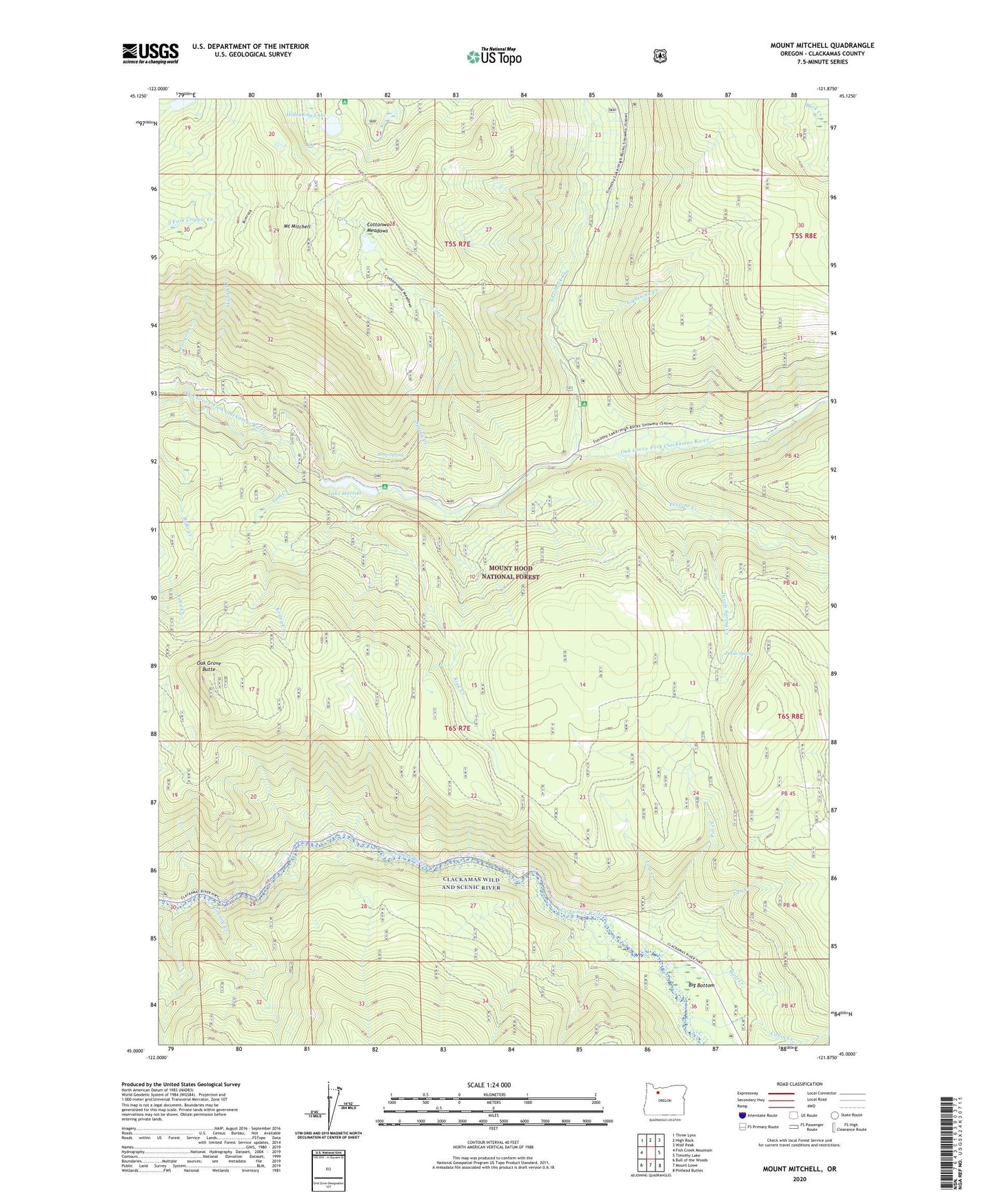Mount Mitchell Oregon US Topo Map Image