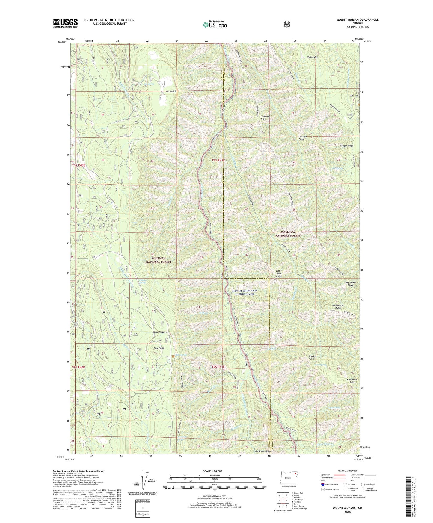 Mount Moriah Oregon US Topo Map Image