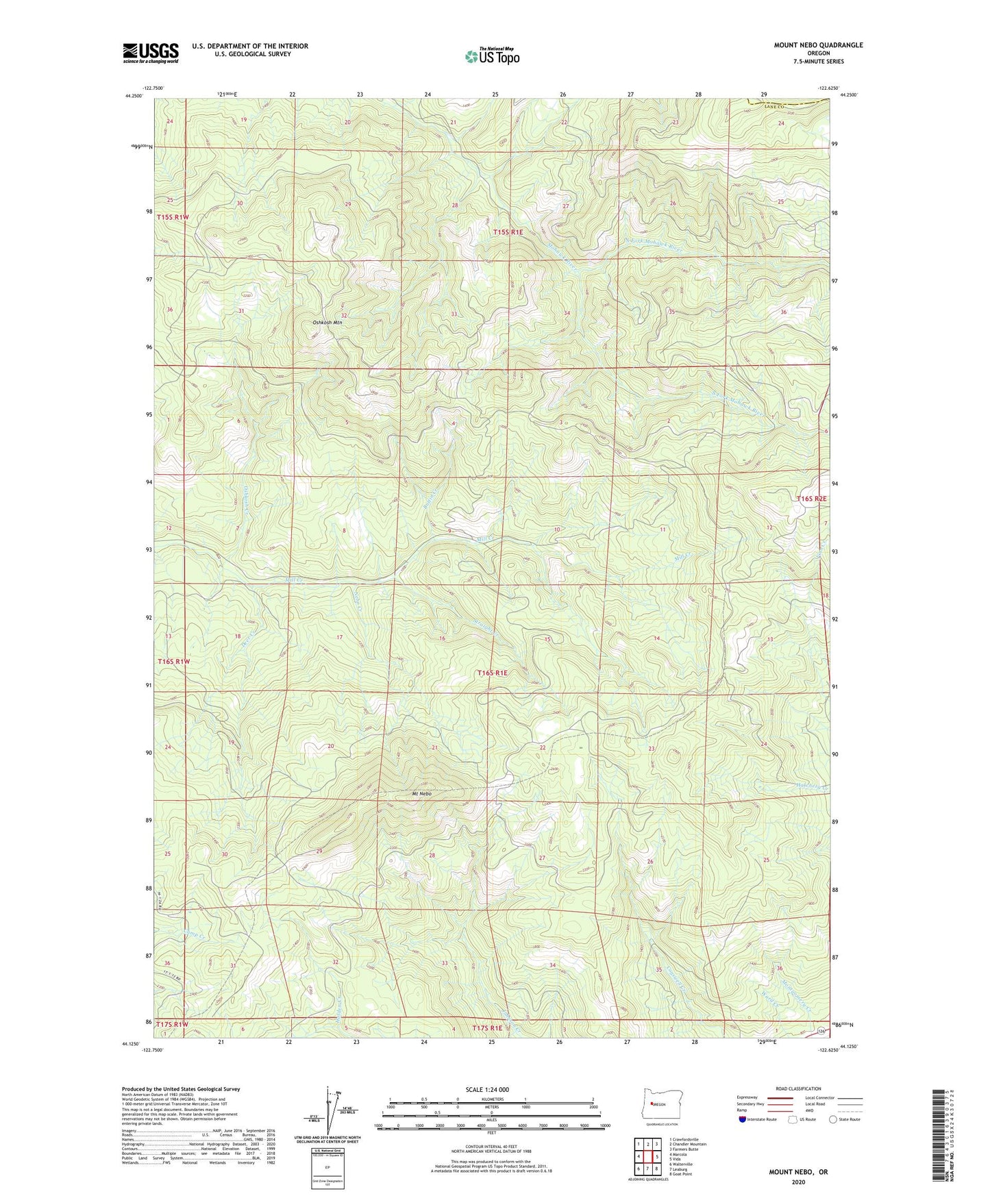 Mount Nebo Oregon US Topo Map Image