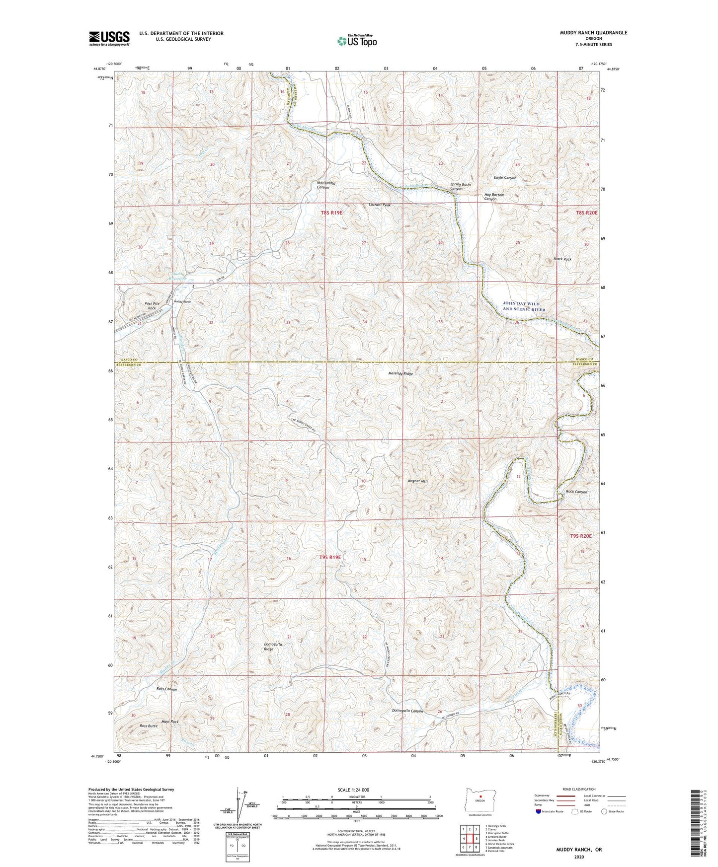 Muddy Ranch Oregon US Topo Map Image