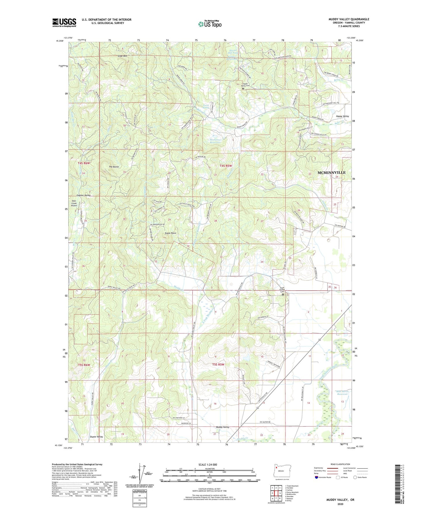 Muddy Valley Oregon US Topo Map Image