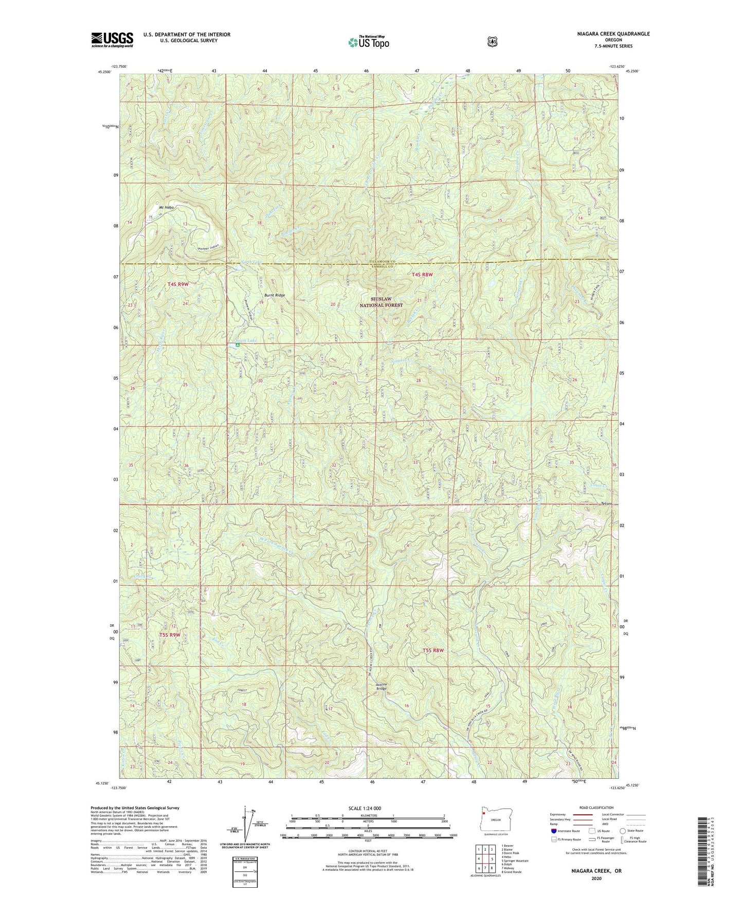 Niagara Creek Oregon US Topo Map Image