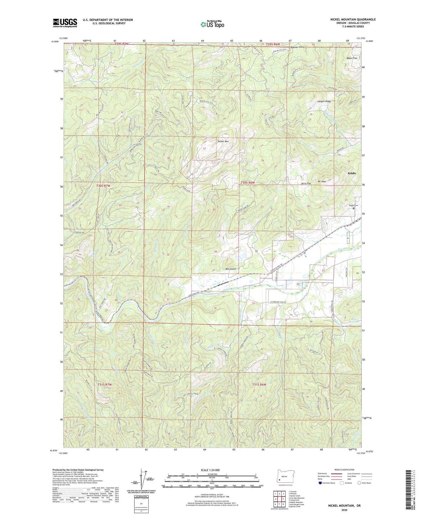 Nickel Mountain Oregon US Topo Map Image