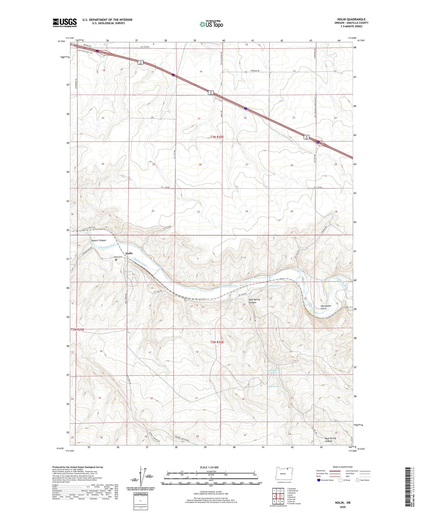 Nolin Oregon US Topo Map Image