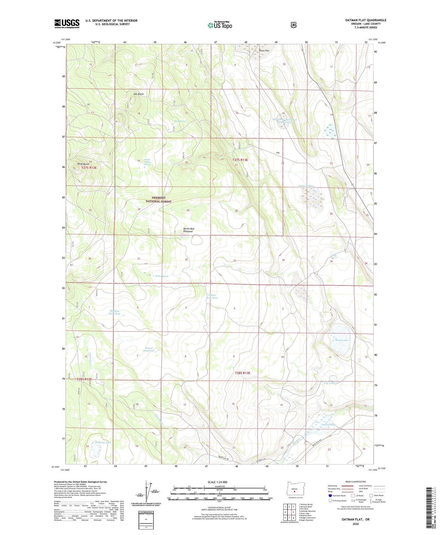 Oatman Flat Oregon US Topo Map Image
