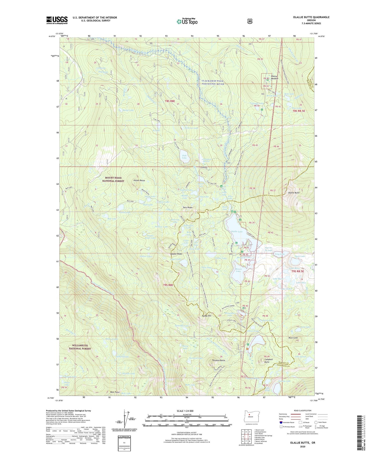 Olallie Butte Oregon US Topo Map Image