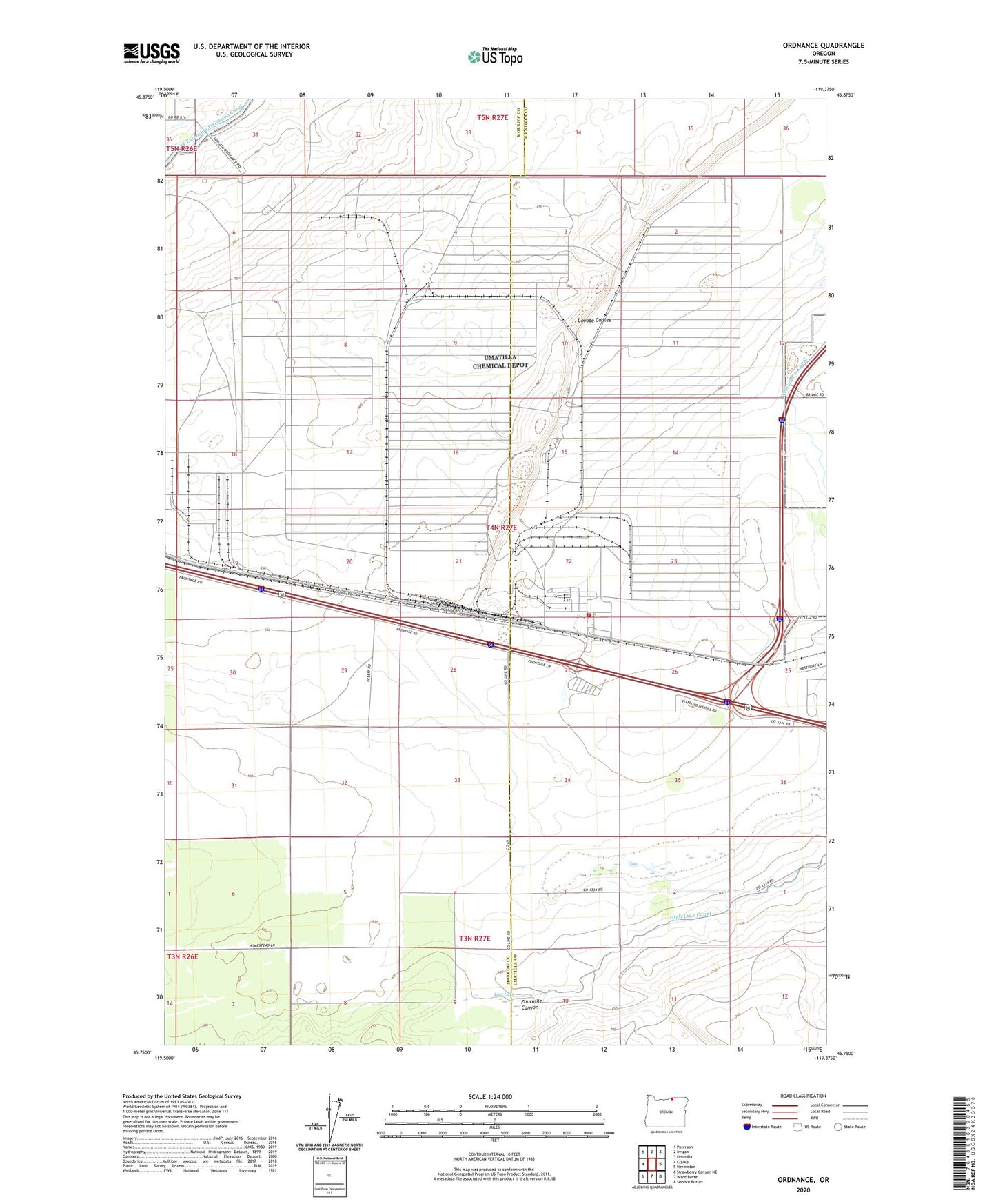 Ordnance Oregon US Topo Map Image