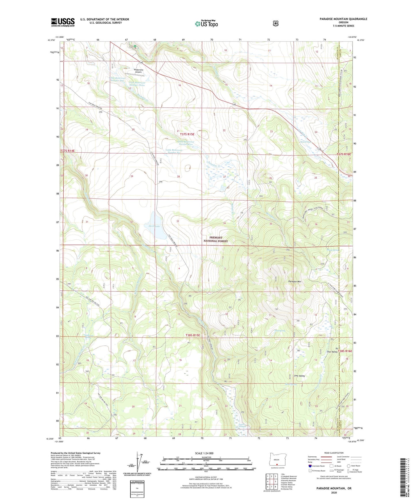 Paradise Mountain Oregon US Topo Map Image