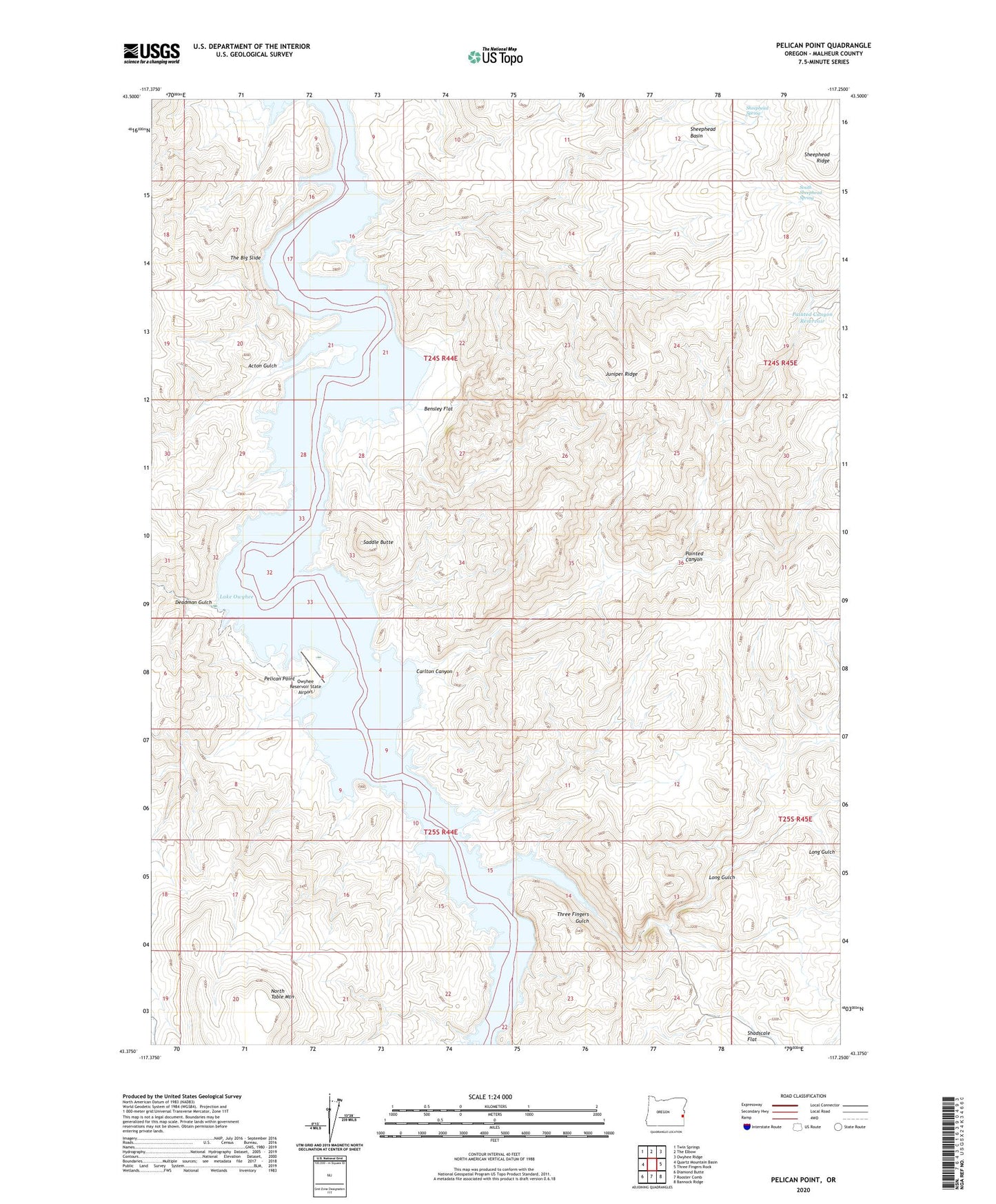 Pelican Point Oregon US Topo Map Image