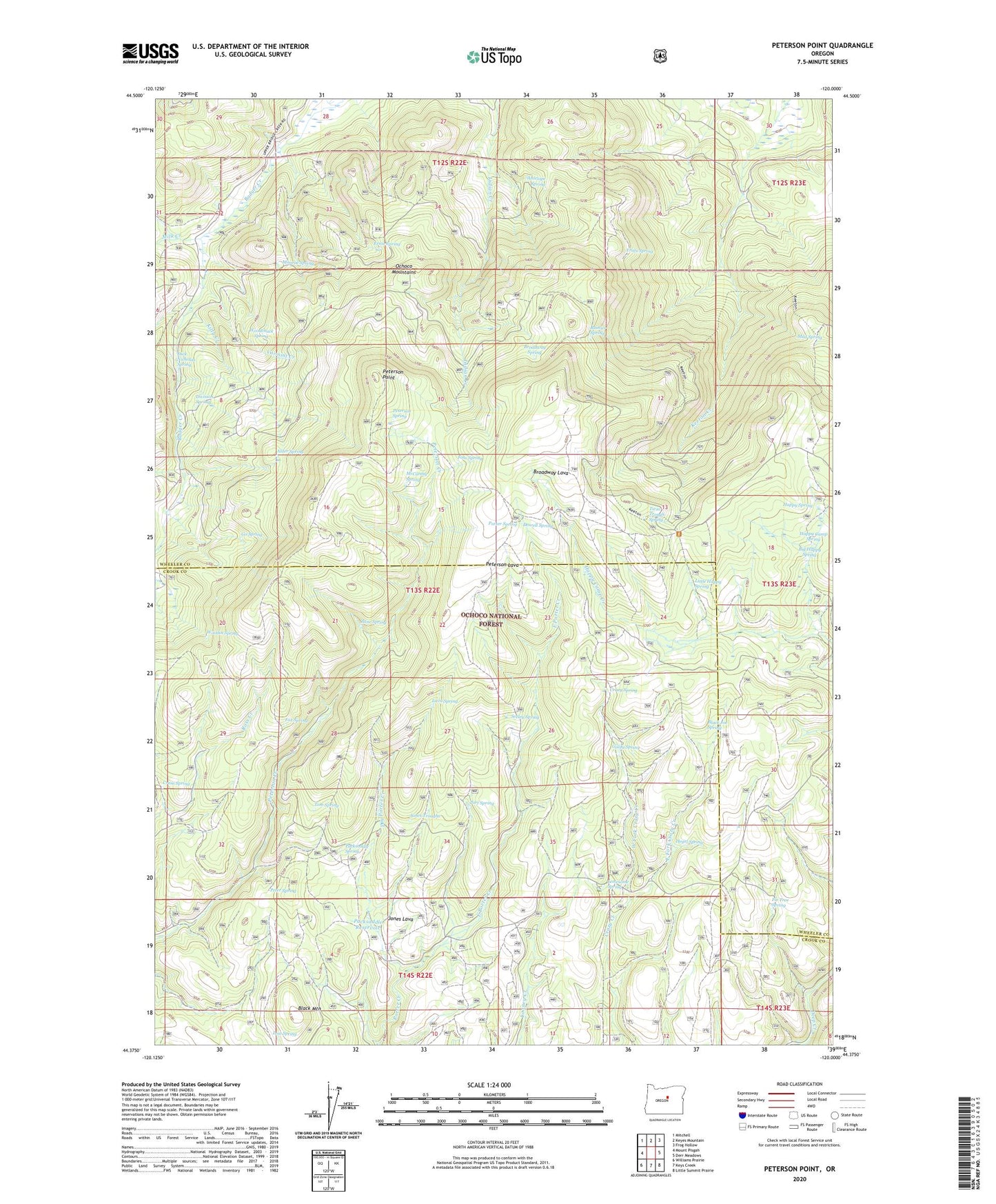 Peterson Point Oregon US Topo Map Image