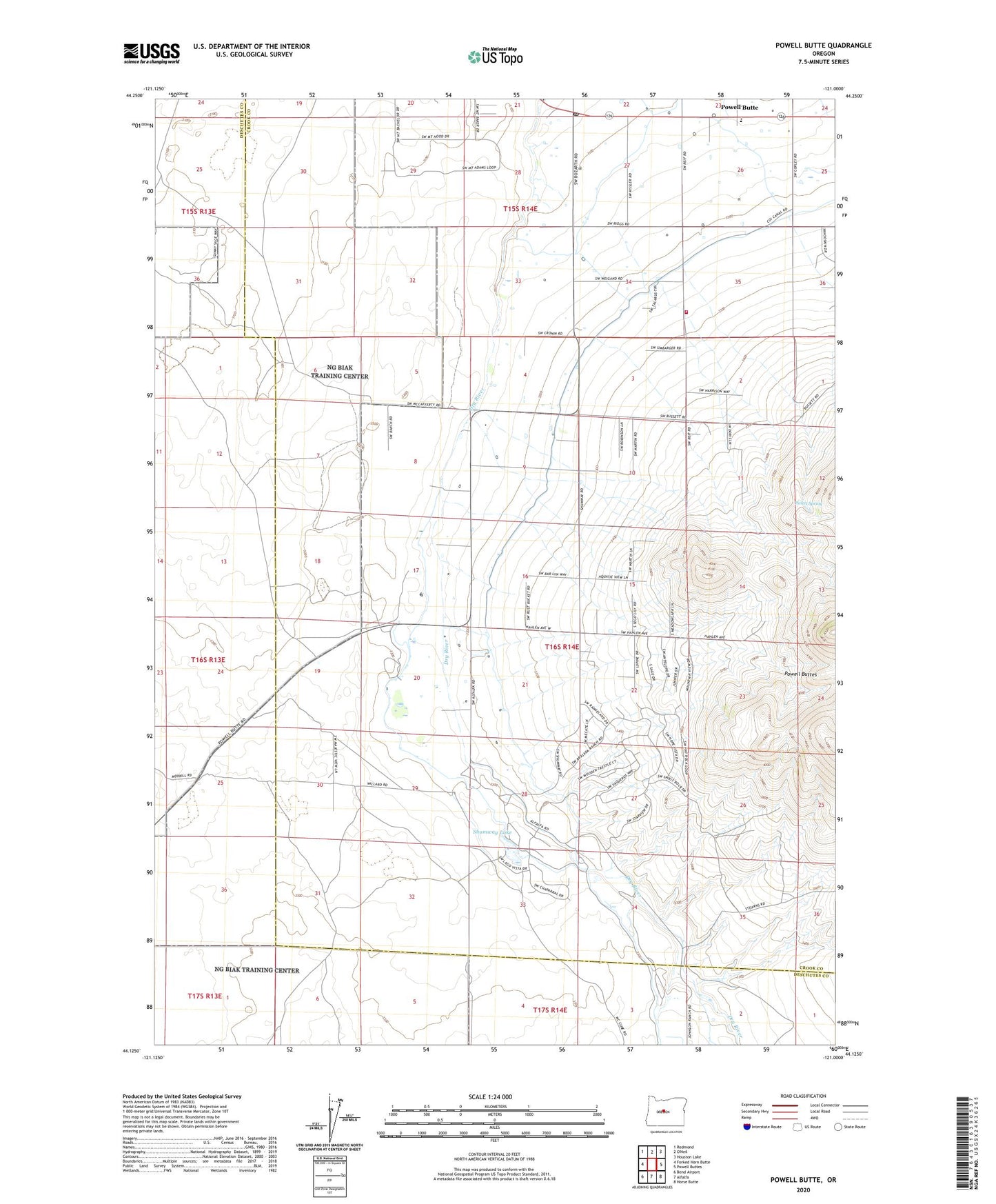 Powell Butte Oregon US Topo Map Image