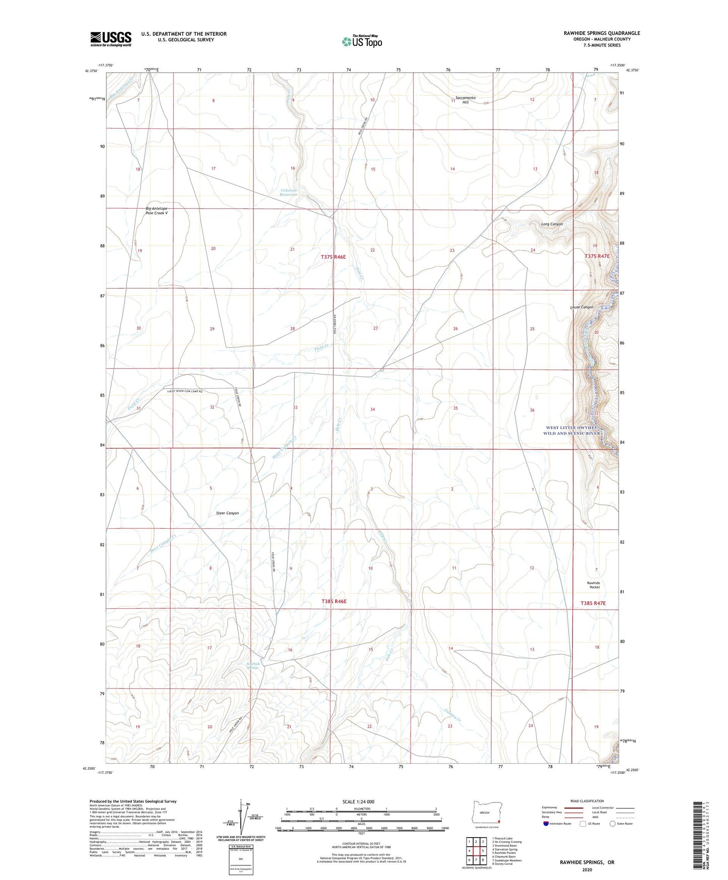 Rawhide Springs Oregon US Topo Map Image