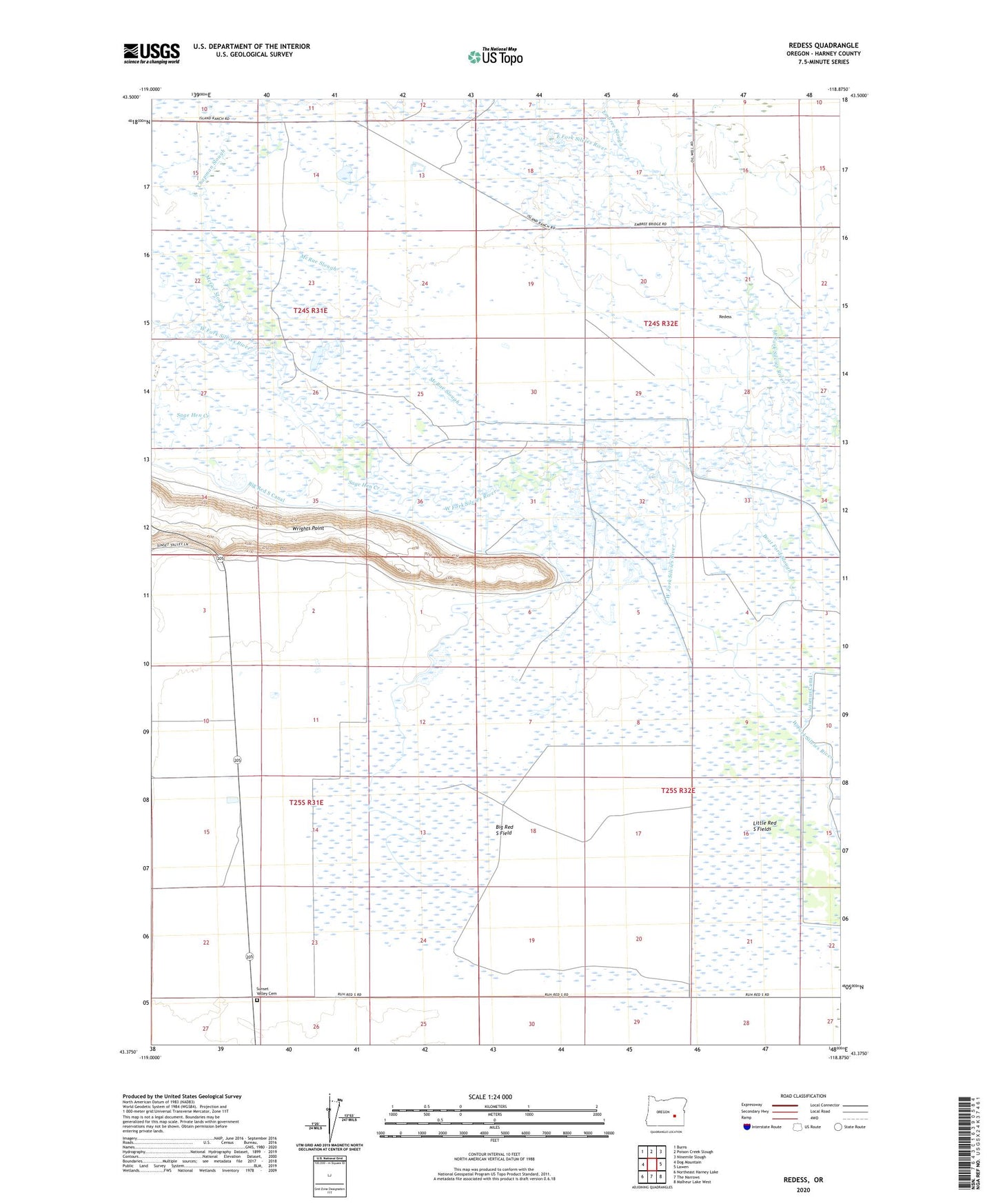 Redess Oregon US Topo Map Image