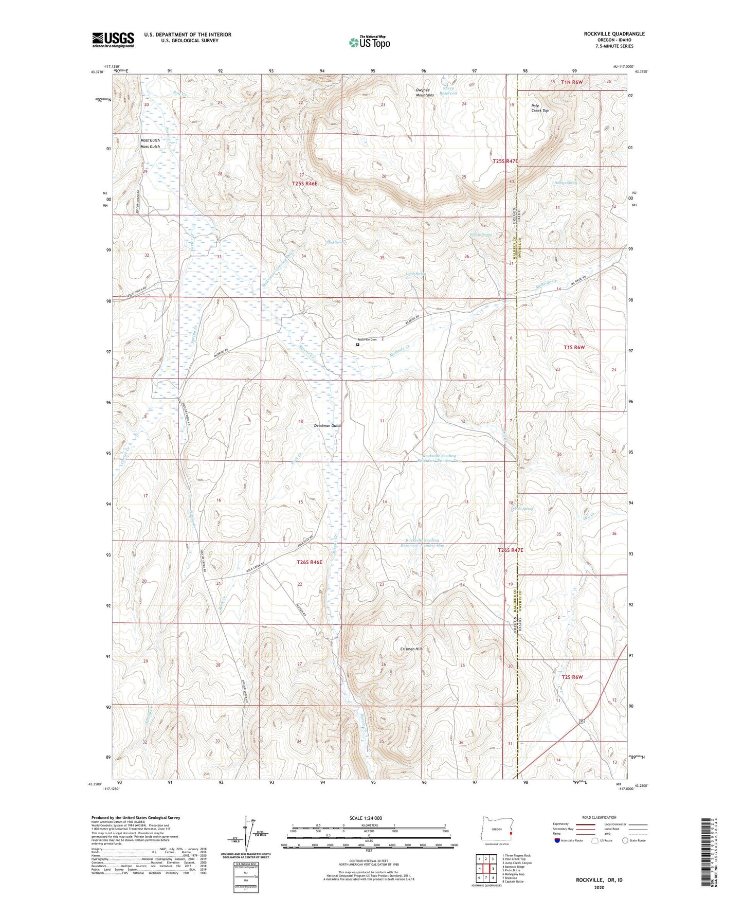 Rockville Oregon US Topo Map Image