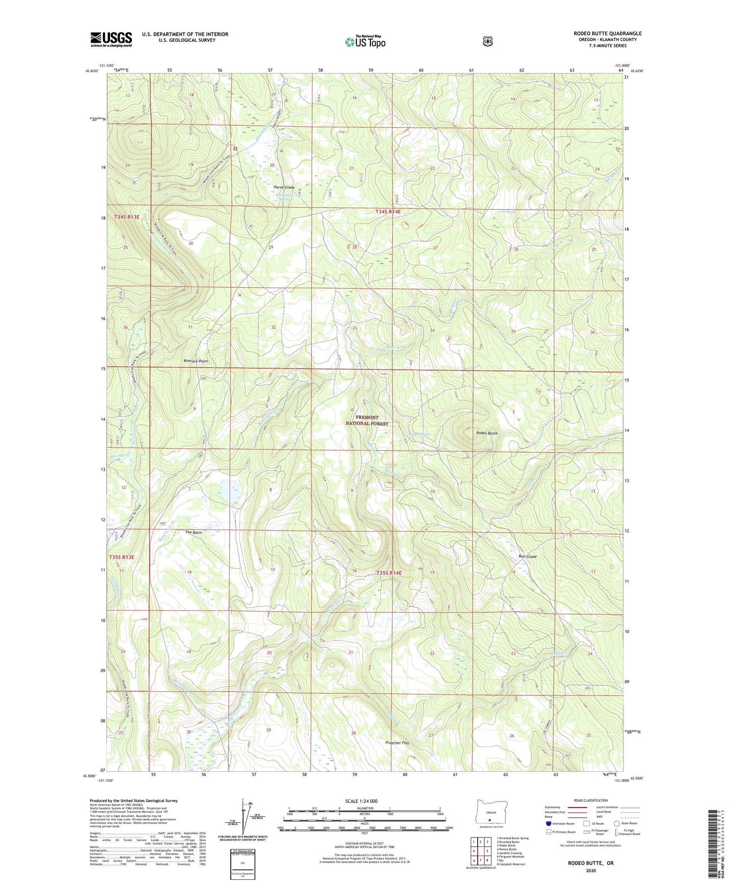 Rodeo Butte Oregon US Topo Map Image
