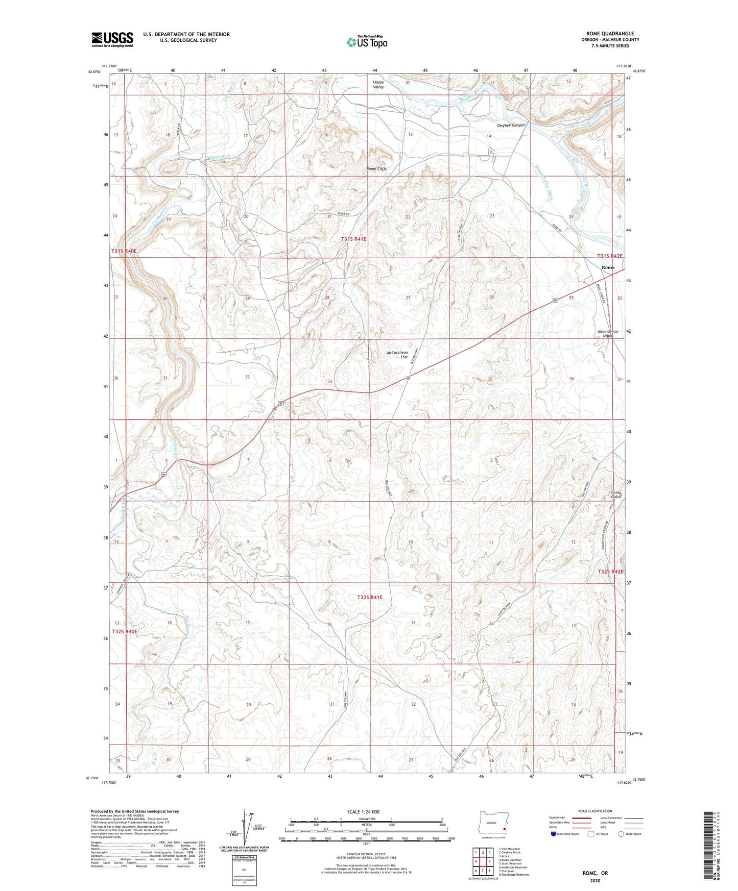 Rome Oregon US Topo Map Image