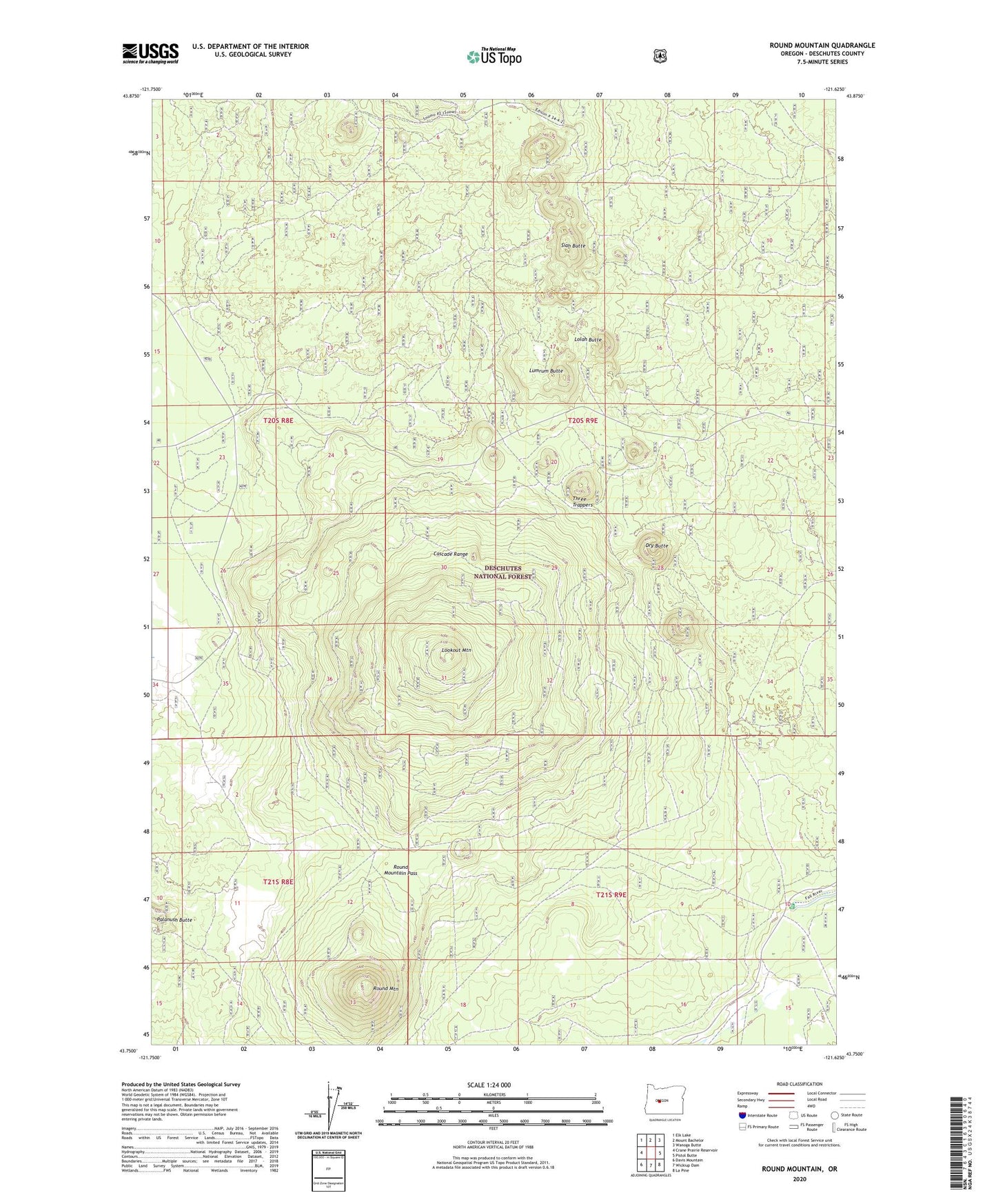 Round Mountain Oregon US Topo Map Image