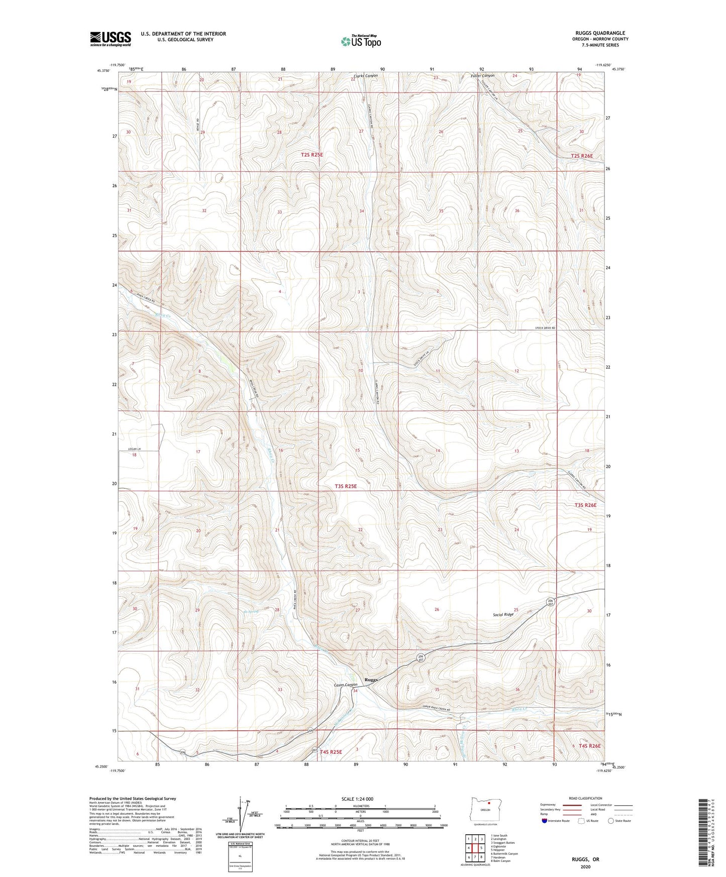Ruggs Oregon US Topo Map Image