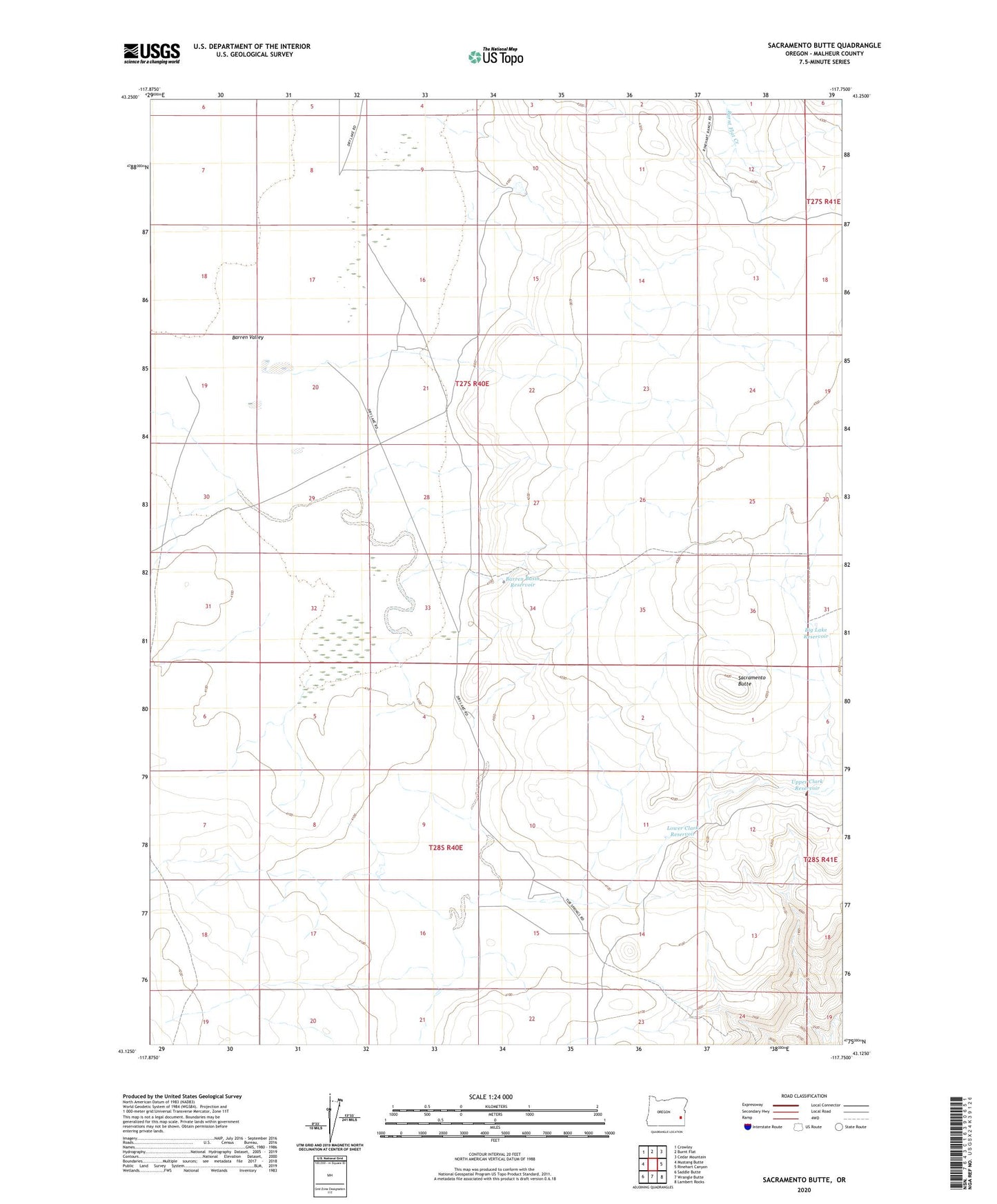 Sacramento Butte Oregon US Topo Map Image