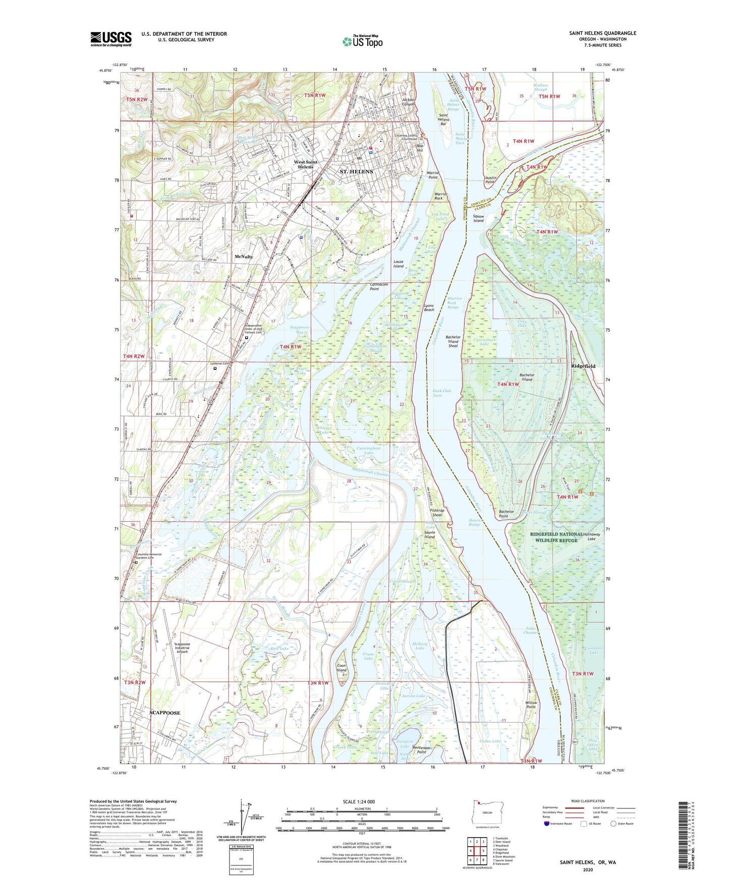 Saint Helens Oregon US Topo Map Image