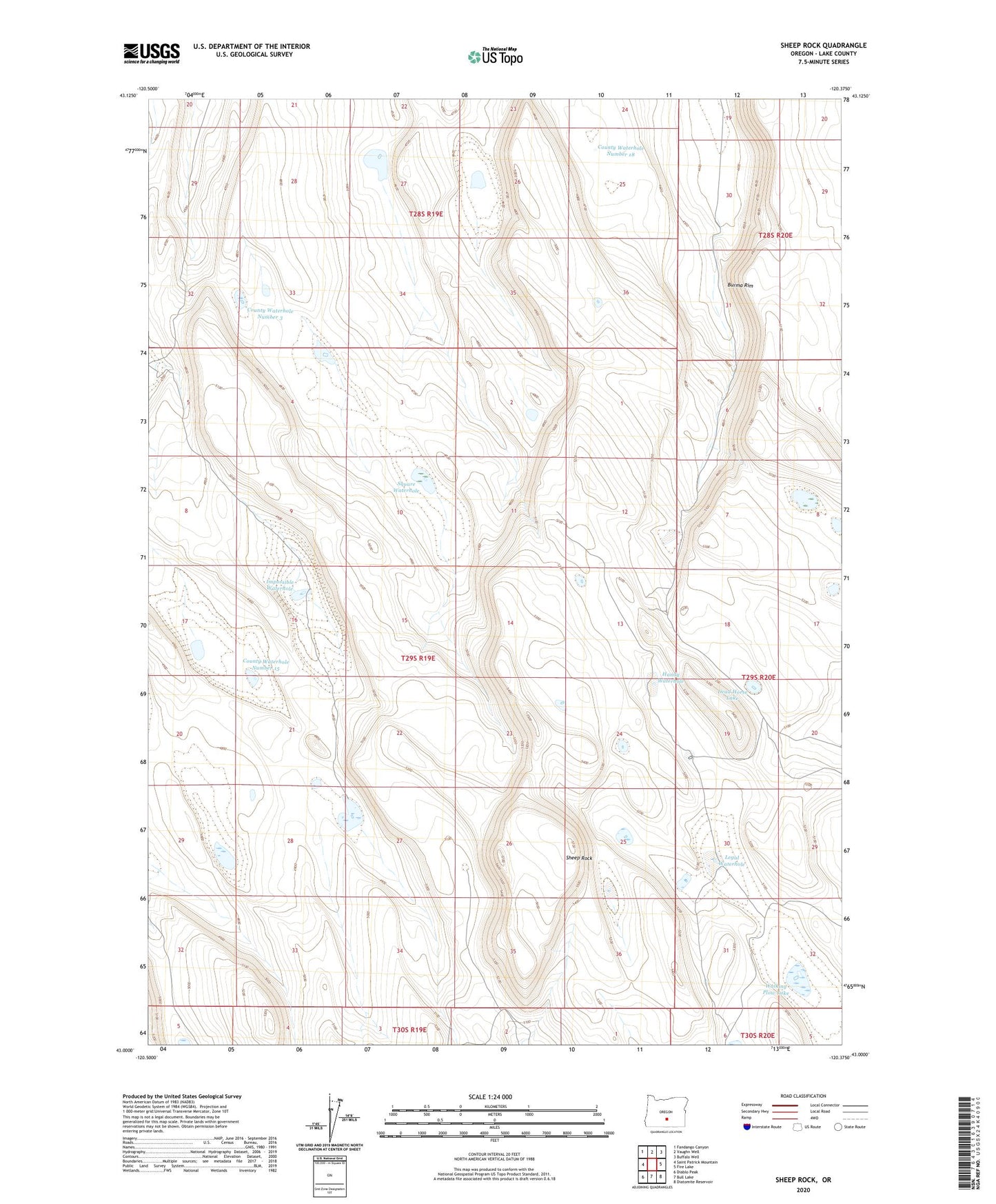 Sheep Rock Oregon US Topo Map Image