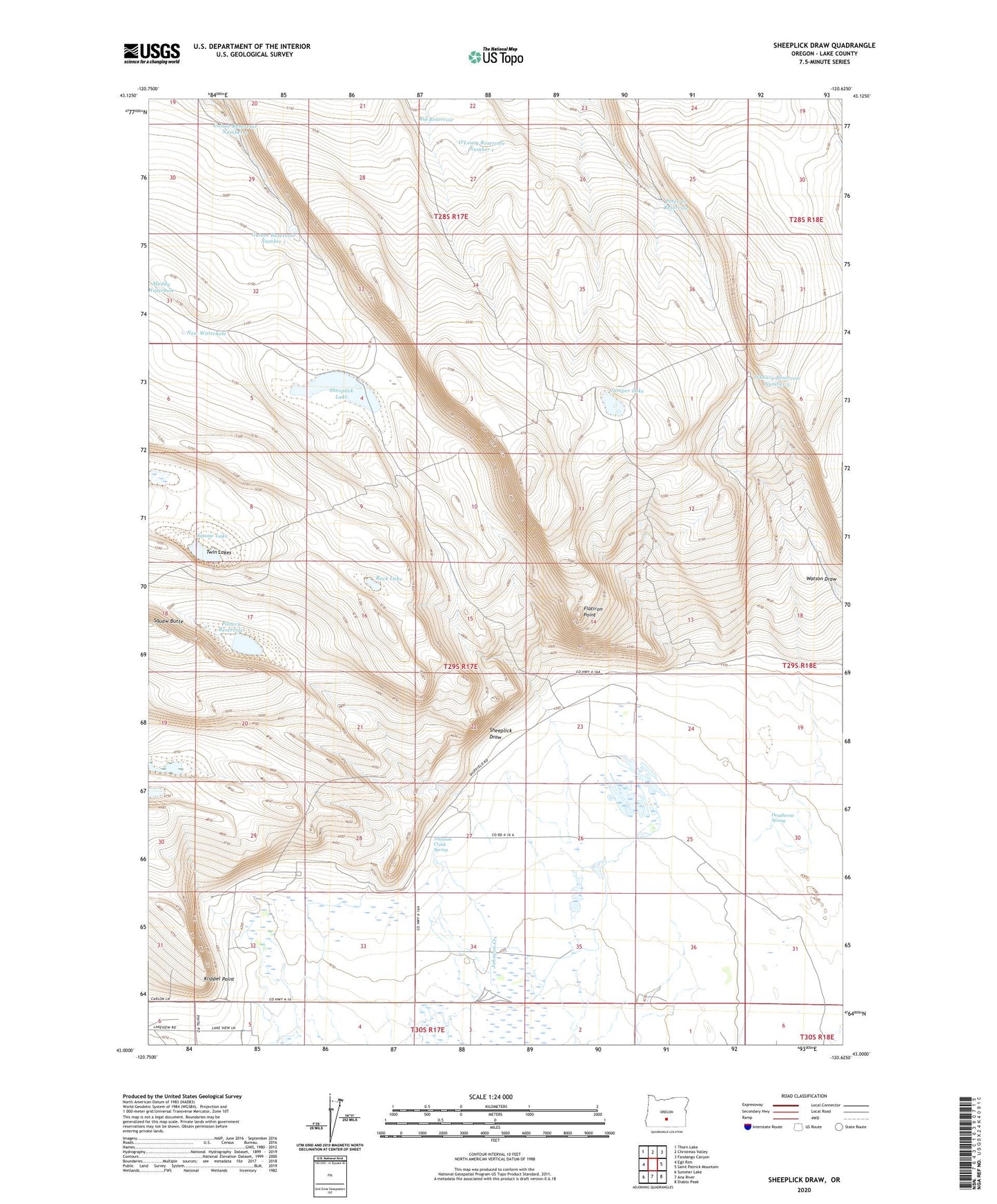 Sheeplick Draw Oregon US Topo Map Image
