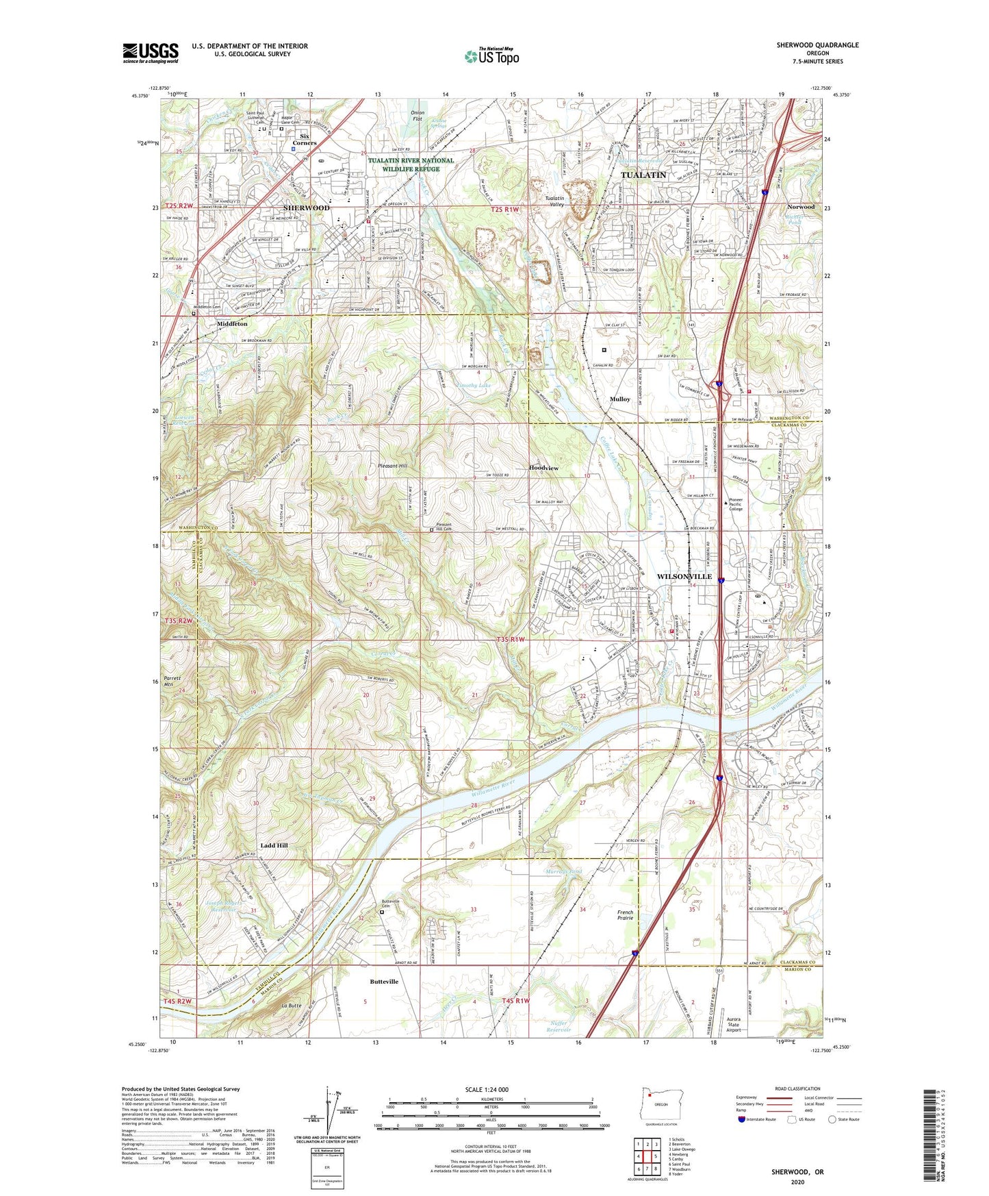 Sherwood Oregon US Topo Map Image