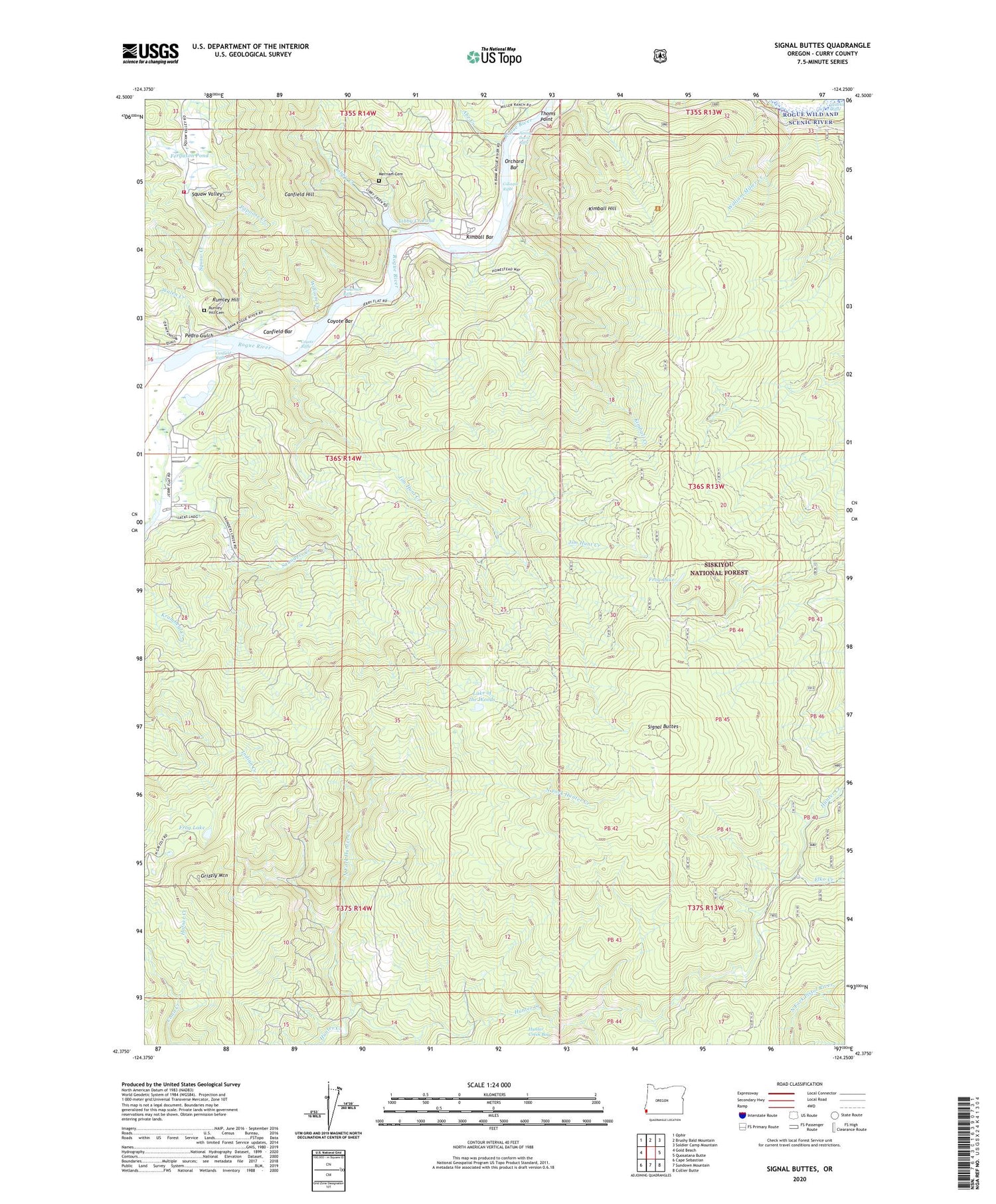 Signal Buttes Oregon US Topo Map Image