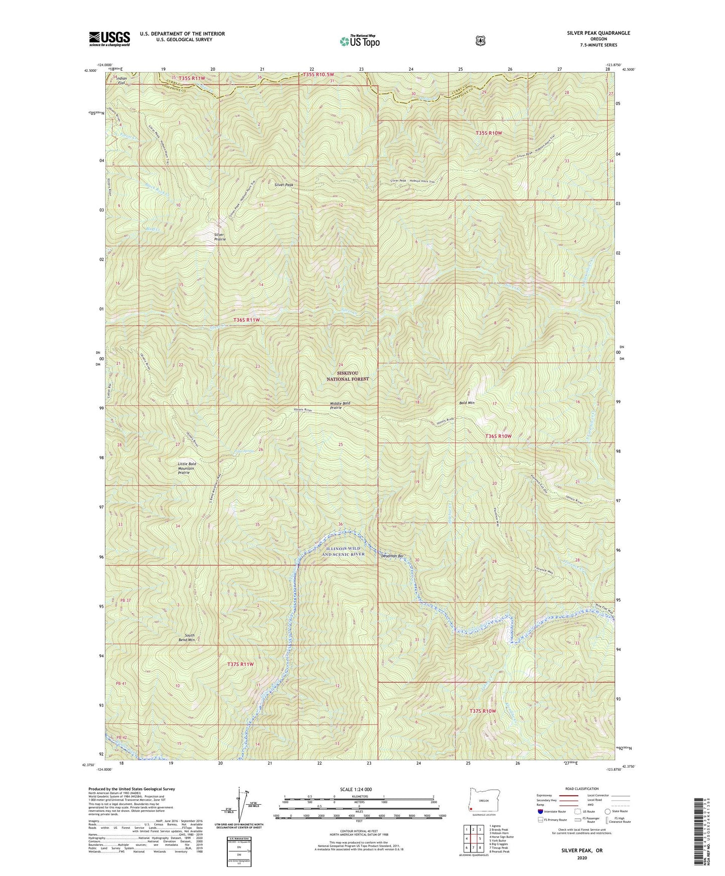 Silver Peak Oregon US Topo Map Image