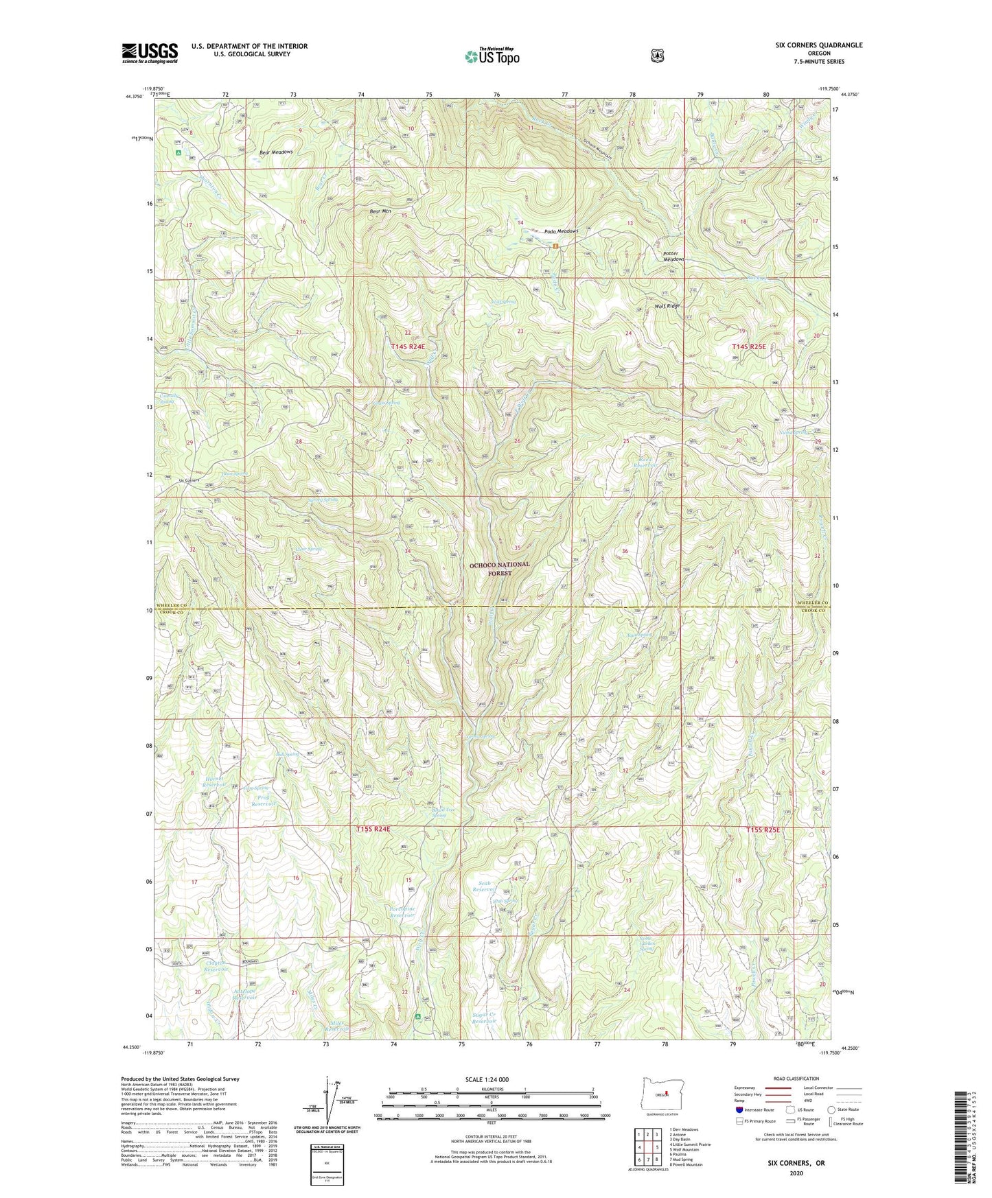 Six Corners Oregon US Topo Map Image