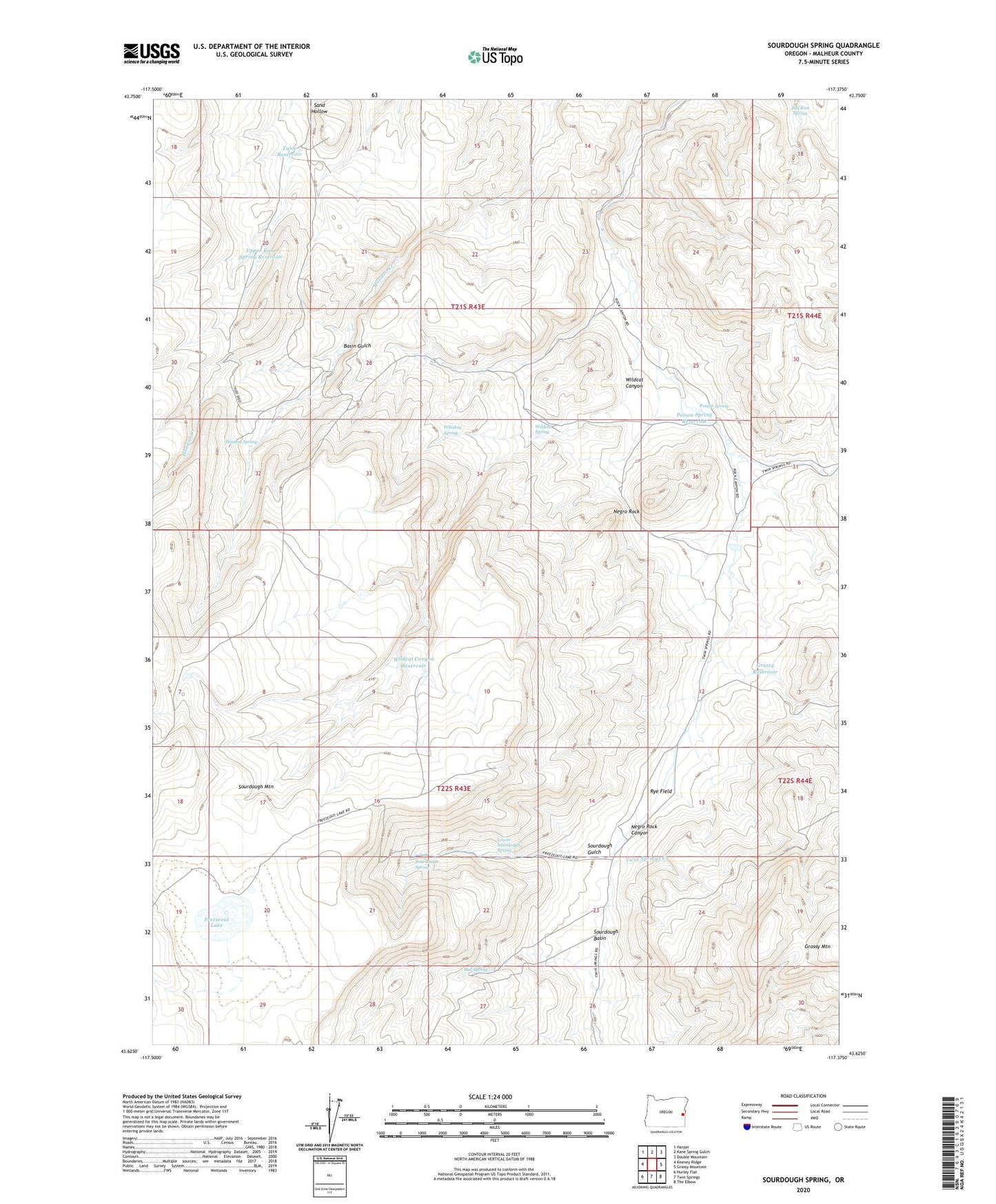 Sourdough Spring Oregon US Topo Map Image