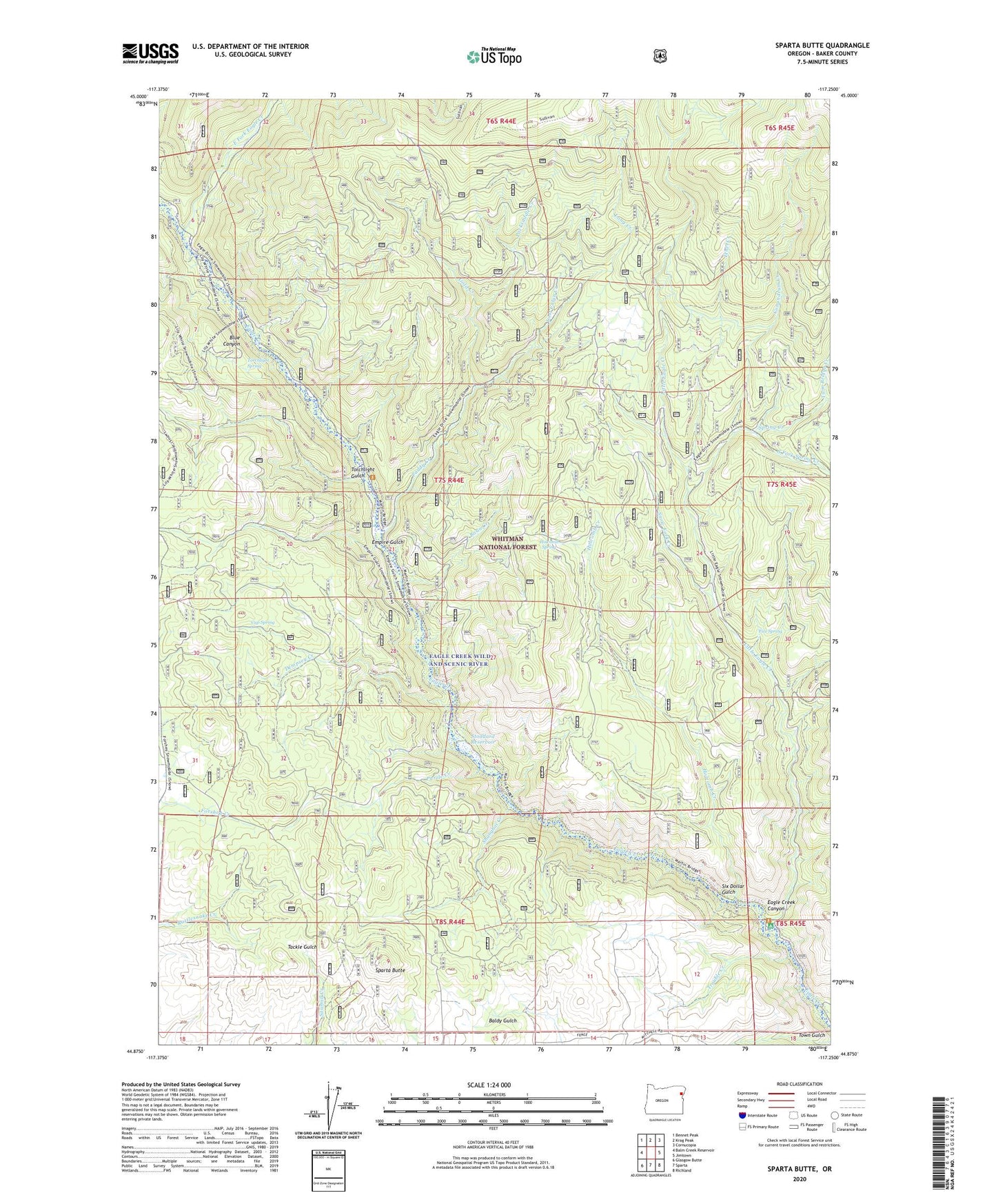 Sparta Butte Oregon US Topo Map Image