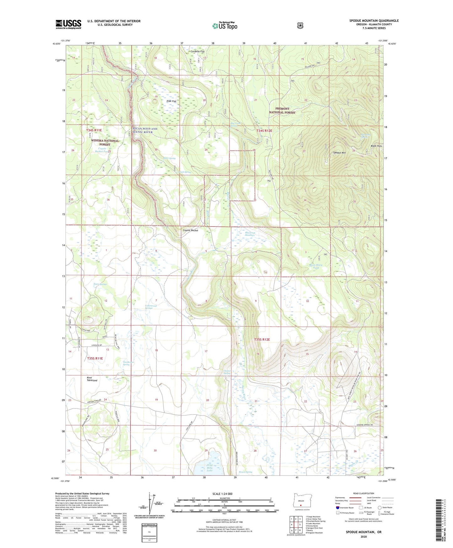 Spodue Mountain Oregon US Topo Map Image