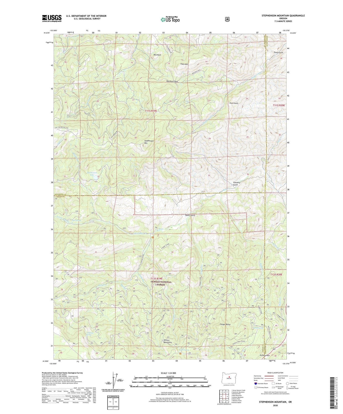 Stephenson Mountain Oregon US Topo Map Image