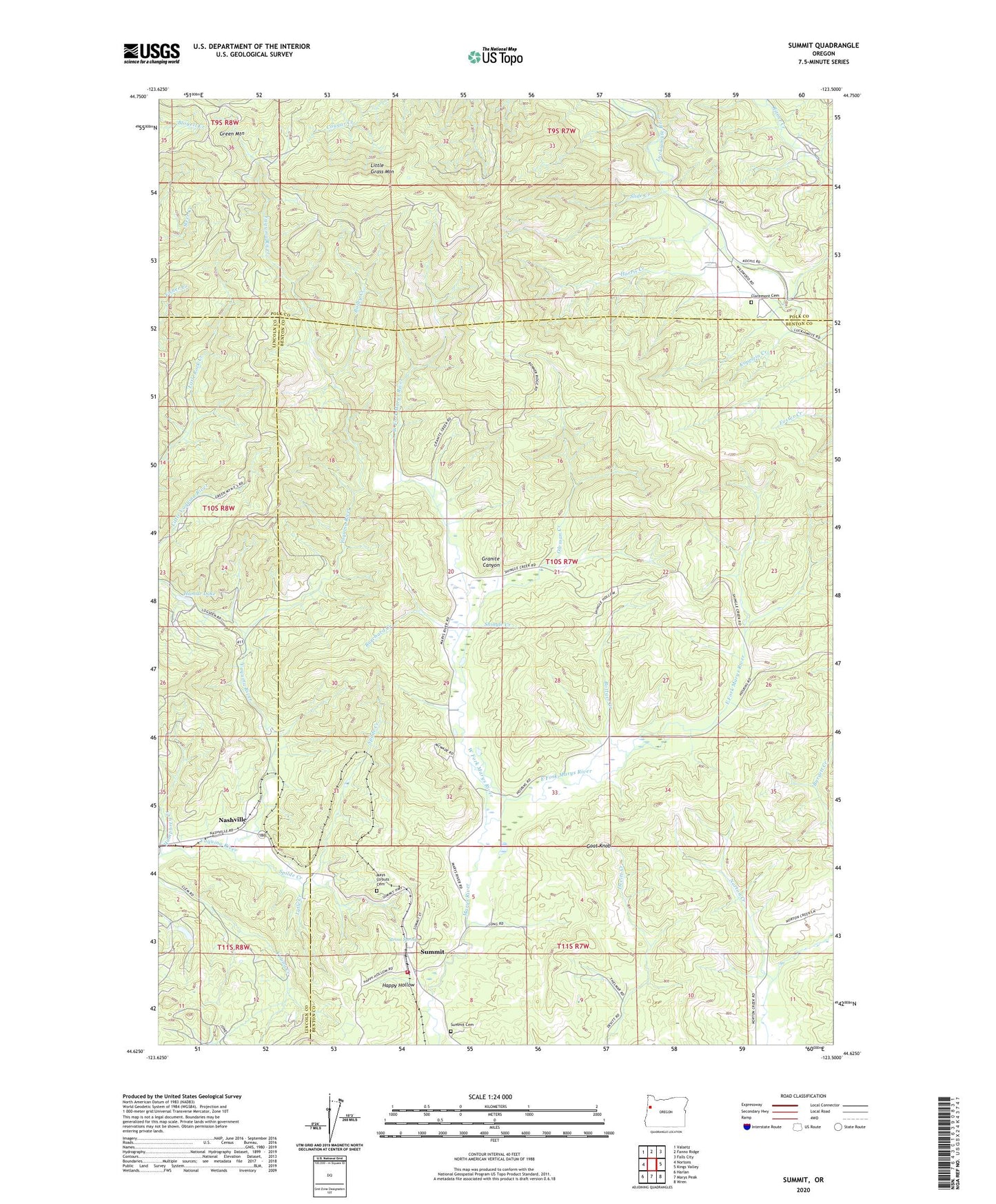 Summit Oregon US Topo Map Image