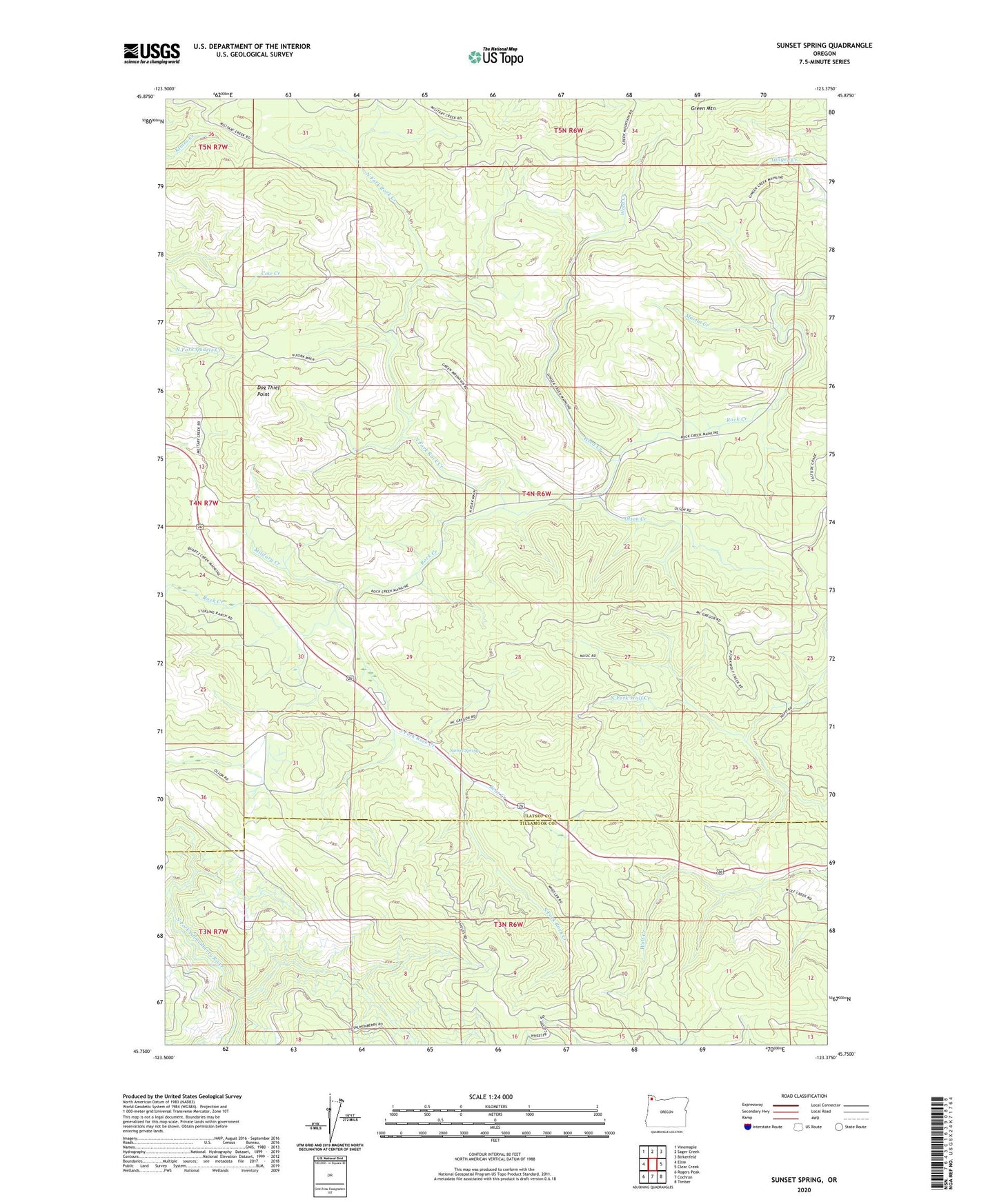Sunset Spring Oregon US Topo Map Image