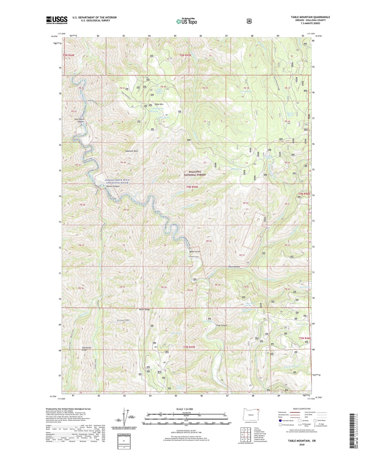 Table Mountain Oregon US Topo Map Image