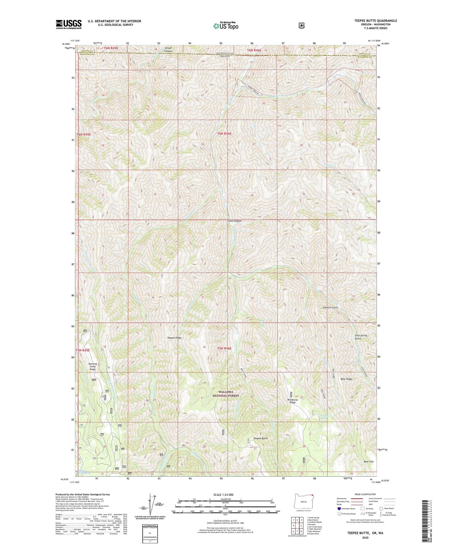 Teepee Butte Oregon US Topo Map Image