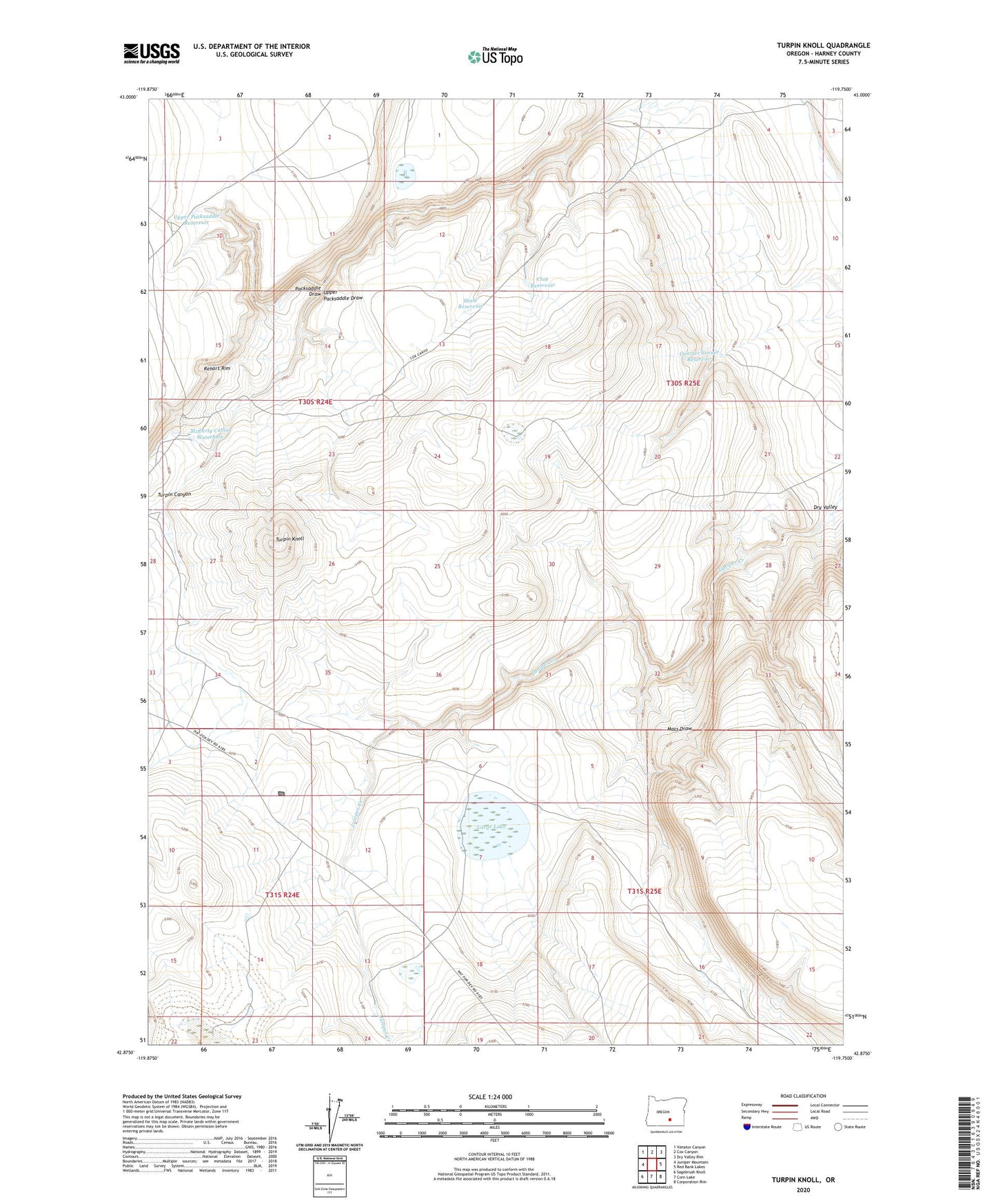 Turpin Knoll Oregon US Topo Map Image
