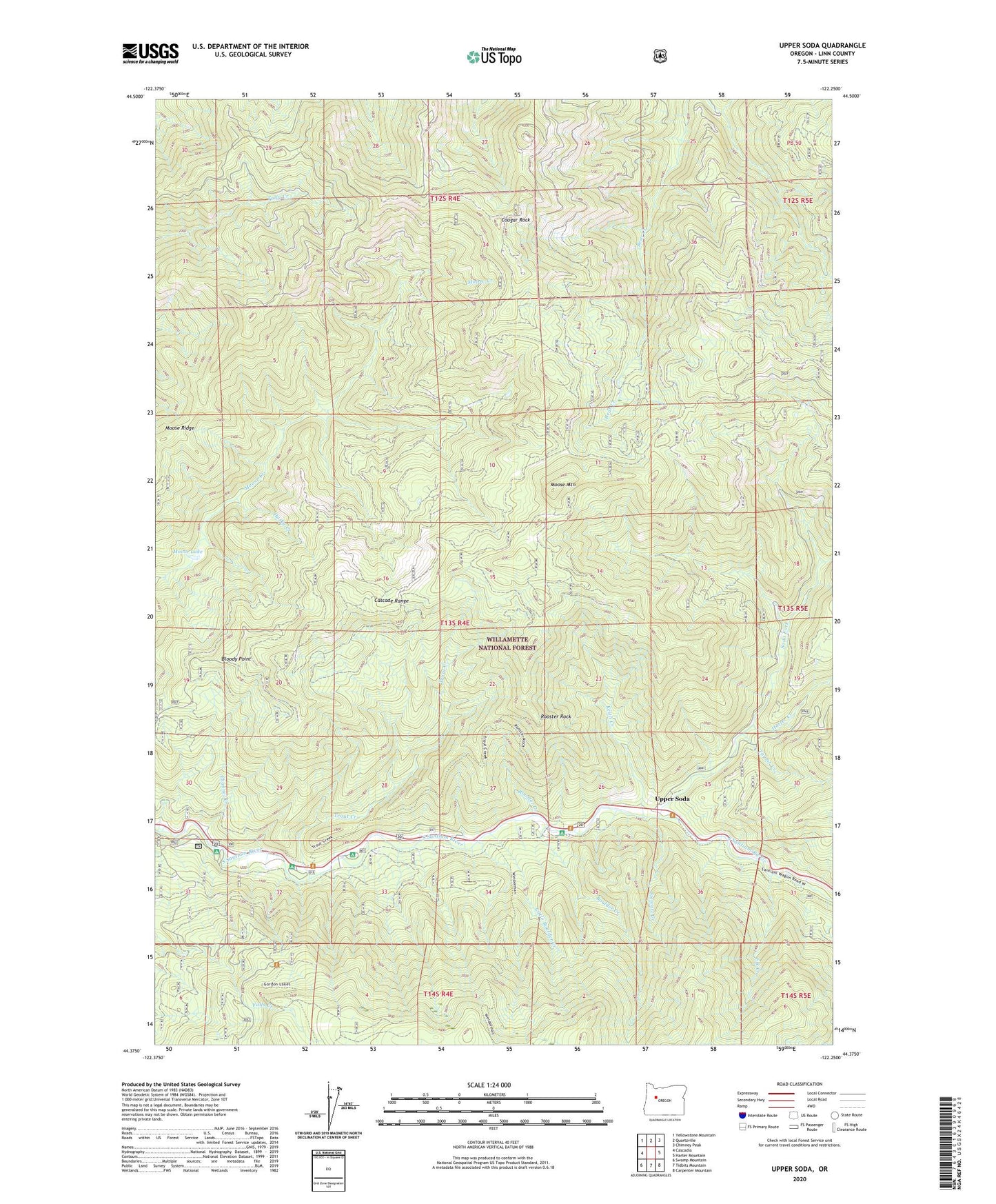 Upper Soda Oregon US Topo Map Image