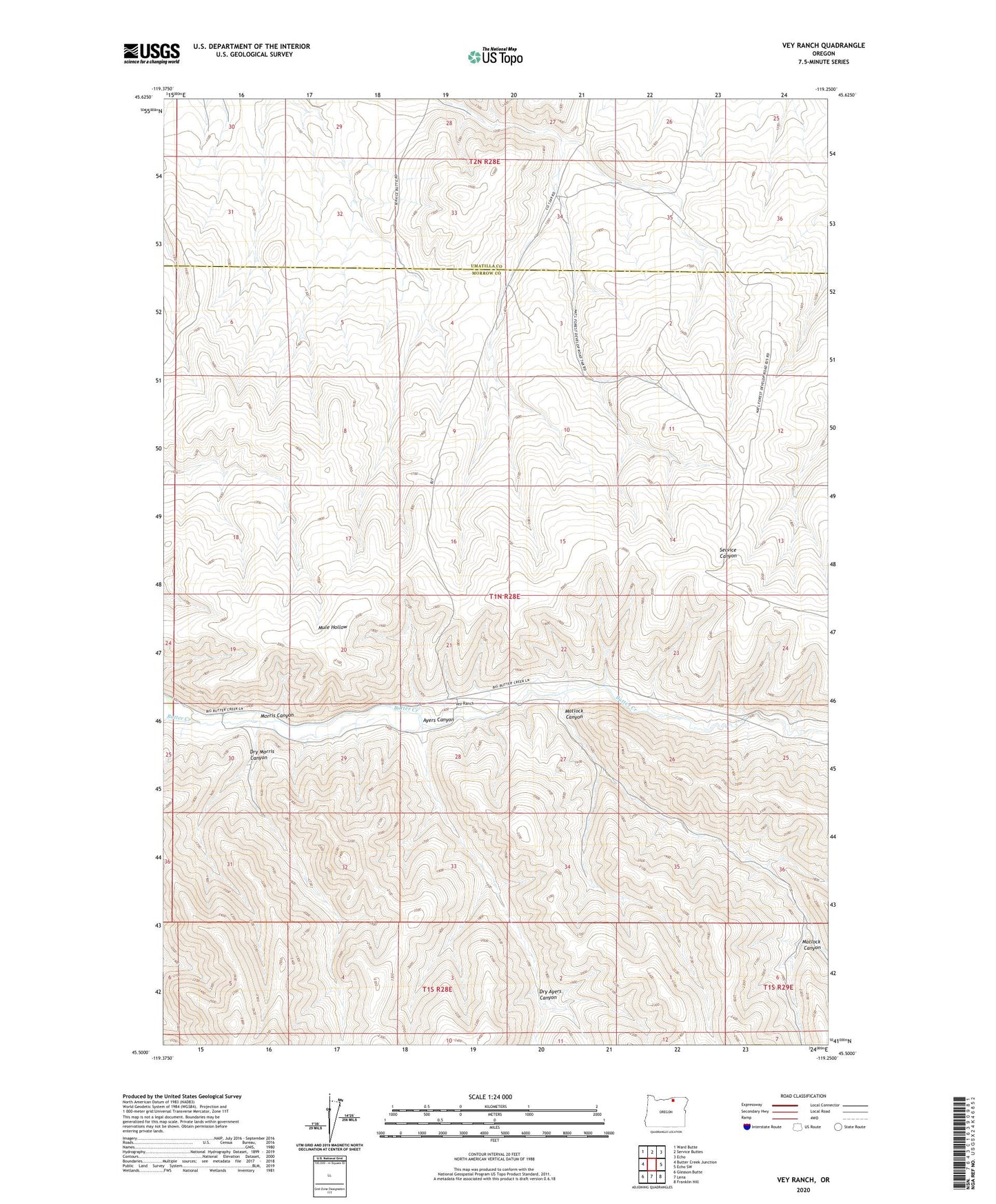 Vey Ranch Oregon US Topo Map Image