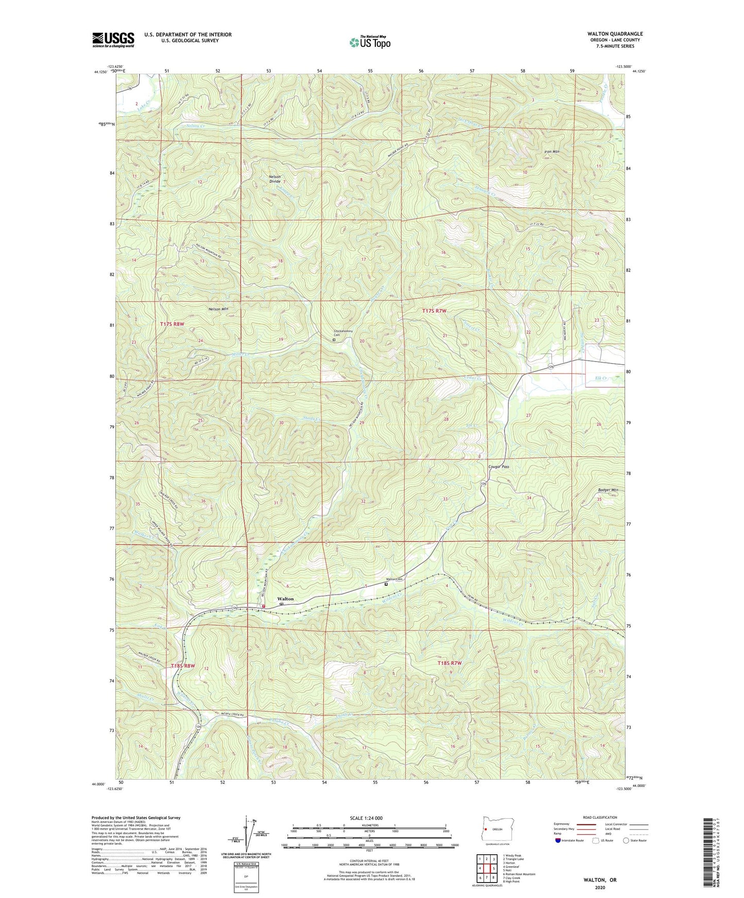 Walton Oregon US Topo Map Image