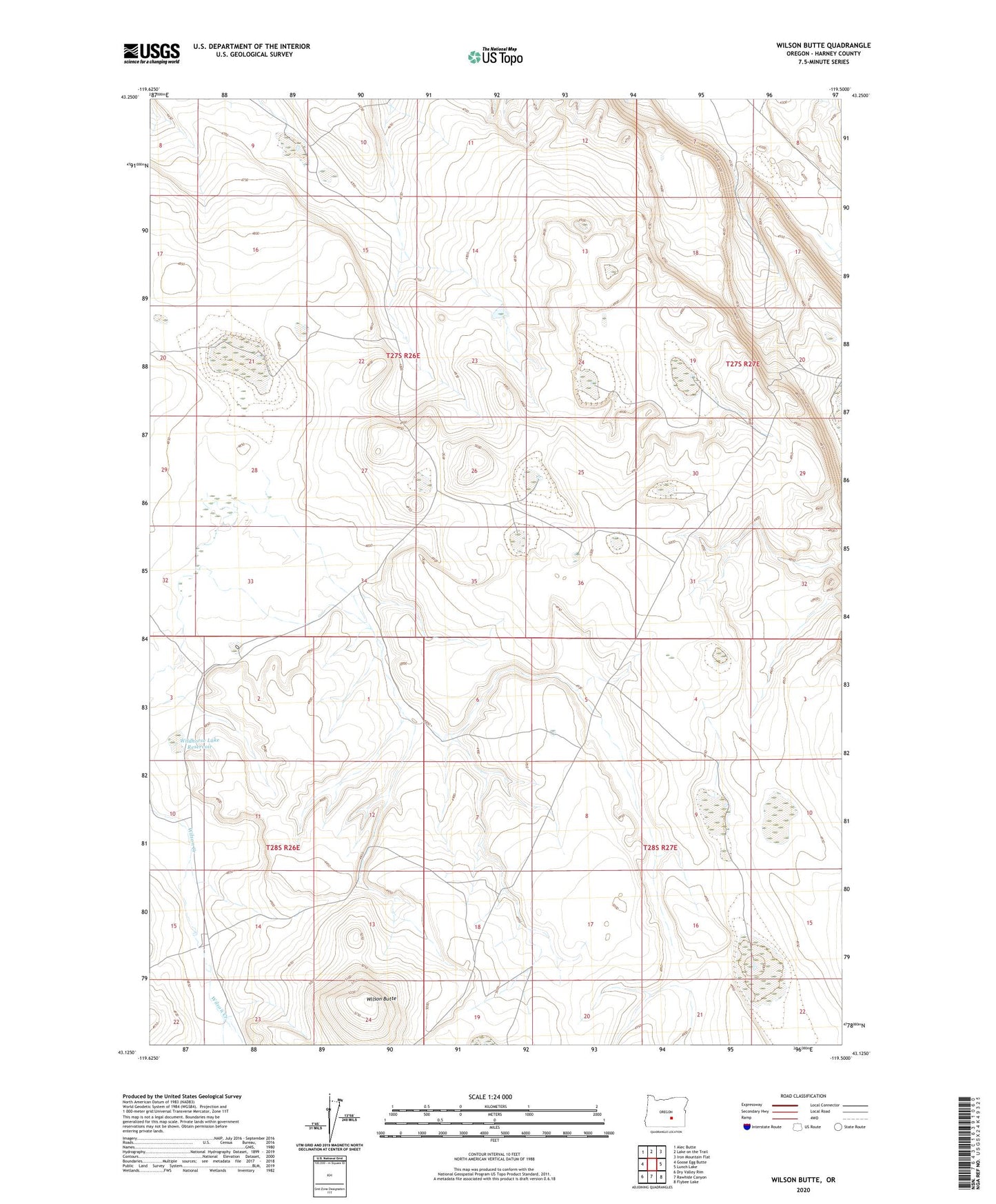 Wilson Butte Oregon US Topo Map Image